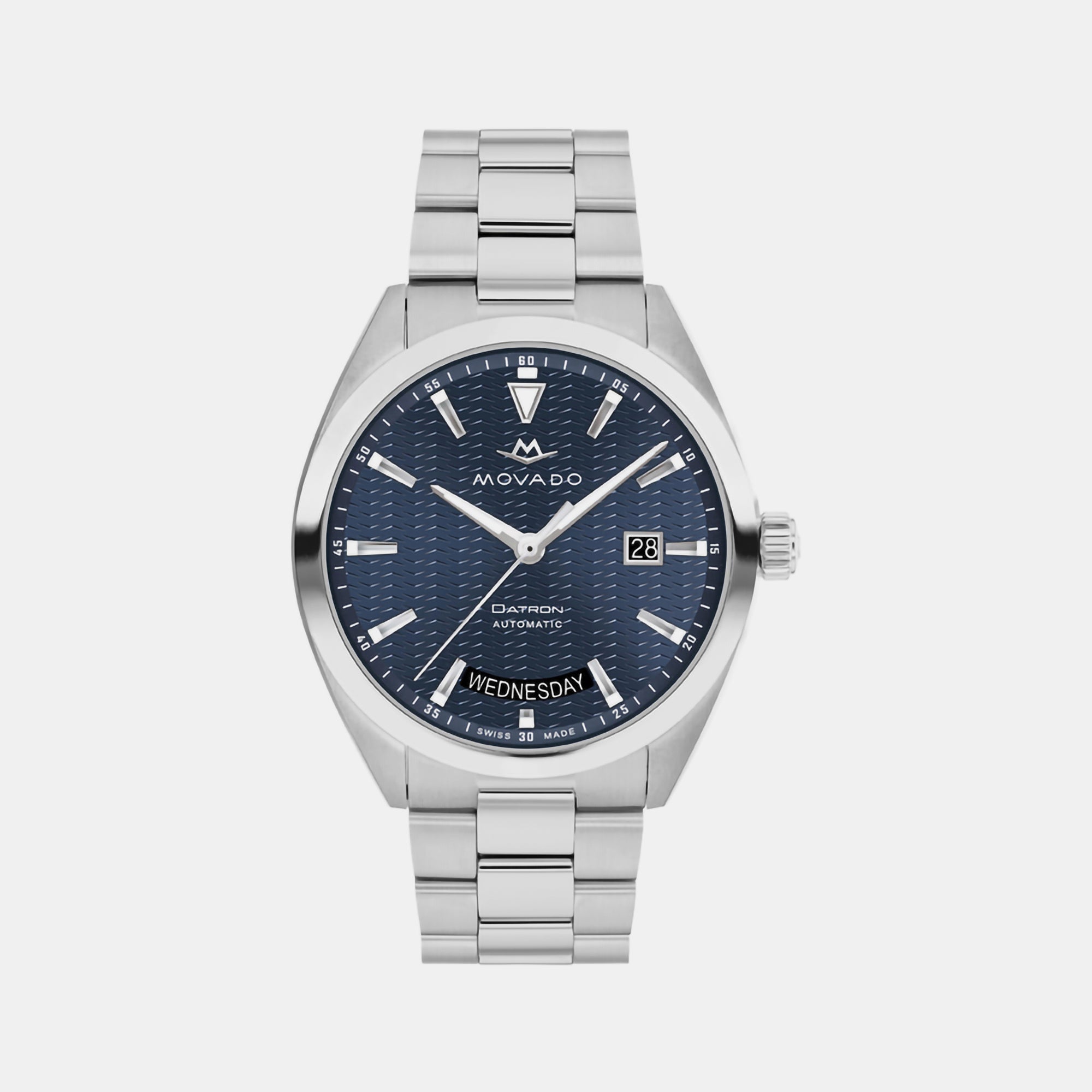 Movado Heritage Men Quartz Blue Dial Analog Stainless Steel Watch 3650177