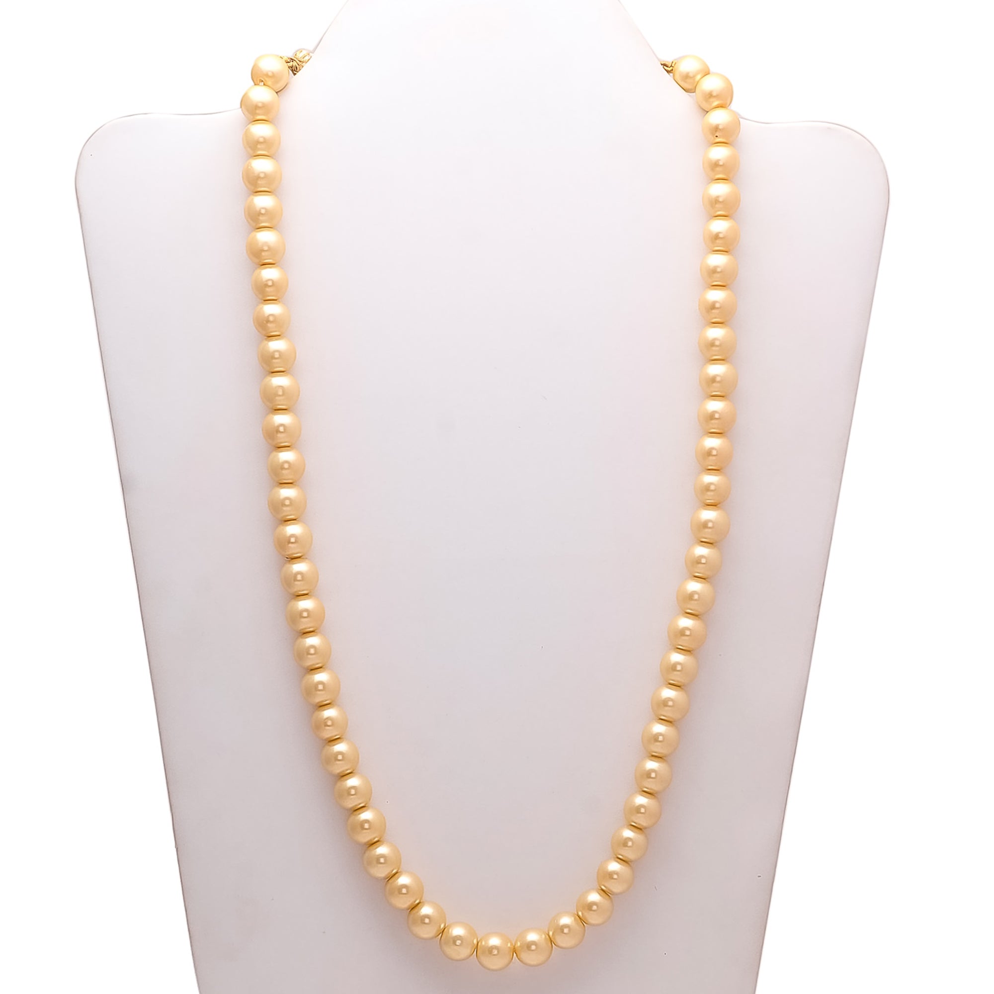 Peachmode Cream Single Line Pearl Mala
