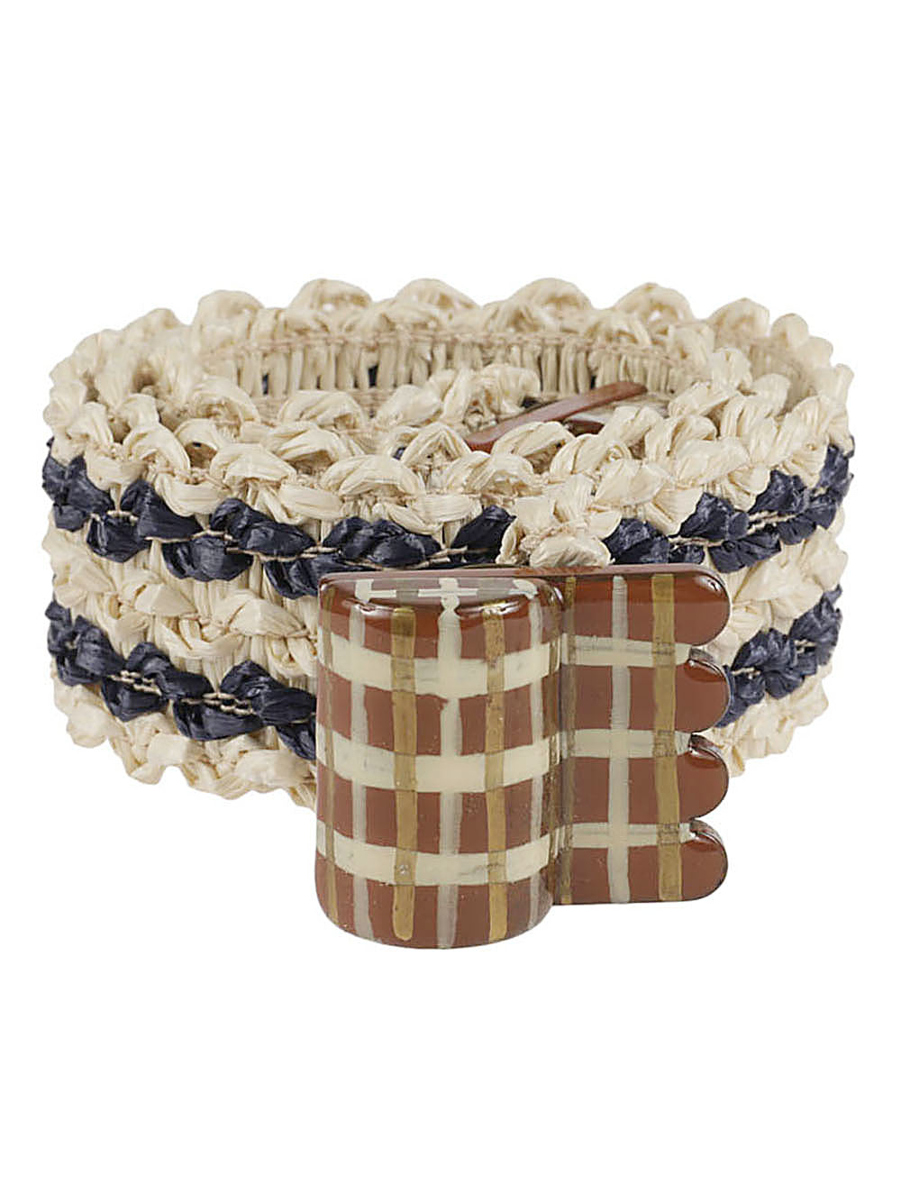 Exquisite J Striped raffia belt - view 2
