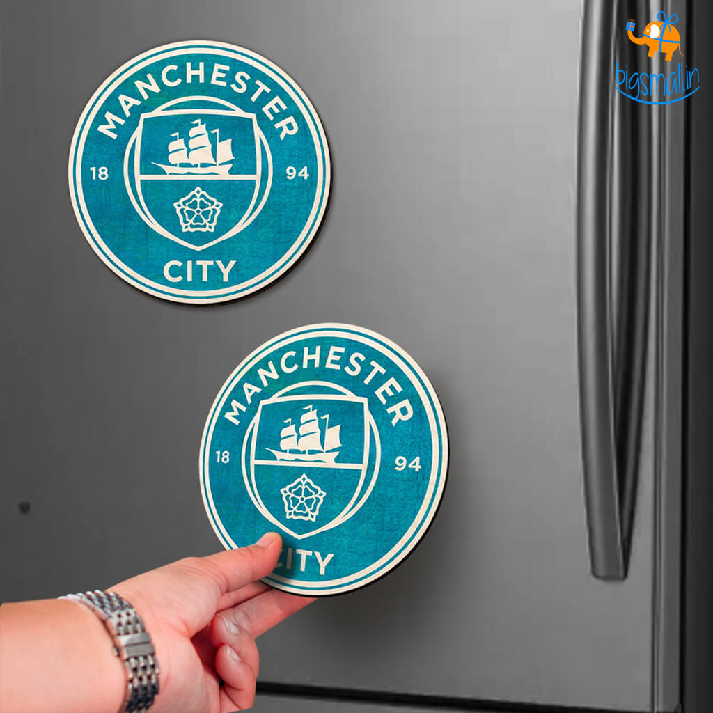 Bigsmall_cc Manchester City Wooden Fridge Magnet