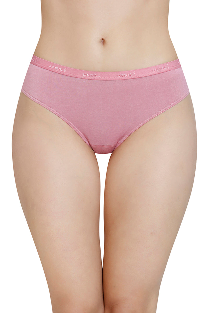 Amante Solid Mid Rise Modal Bikini Panty – Cashmere Rose