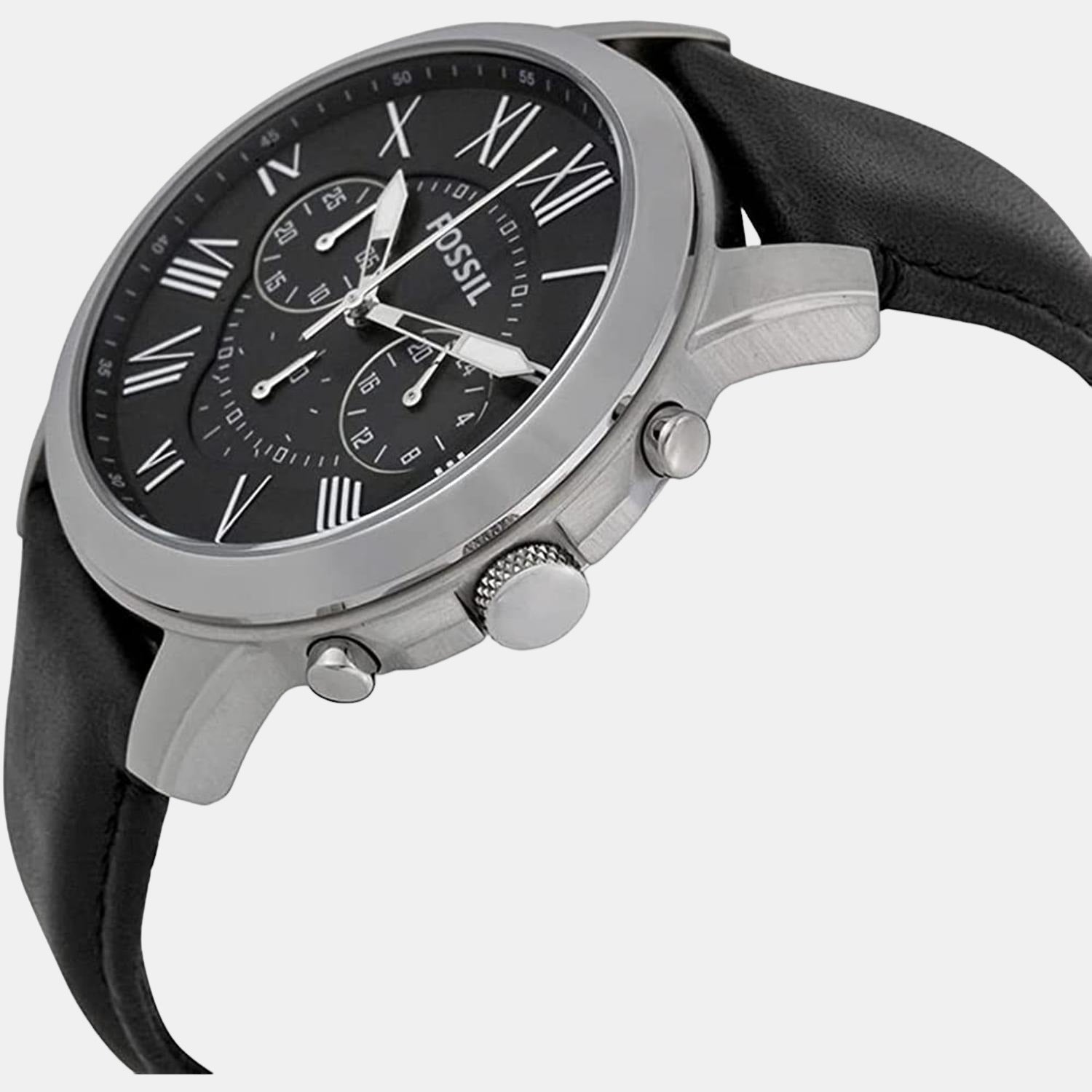 Fossil Grant Men Quartz Black Dial Chronograph Leather Watch FS4812 - view 4