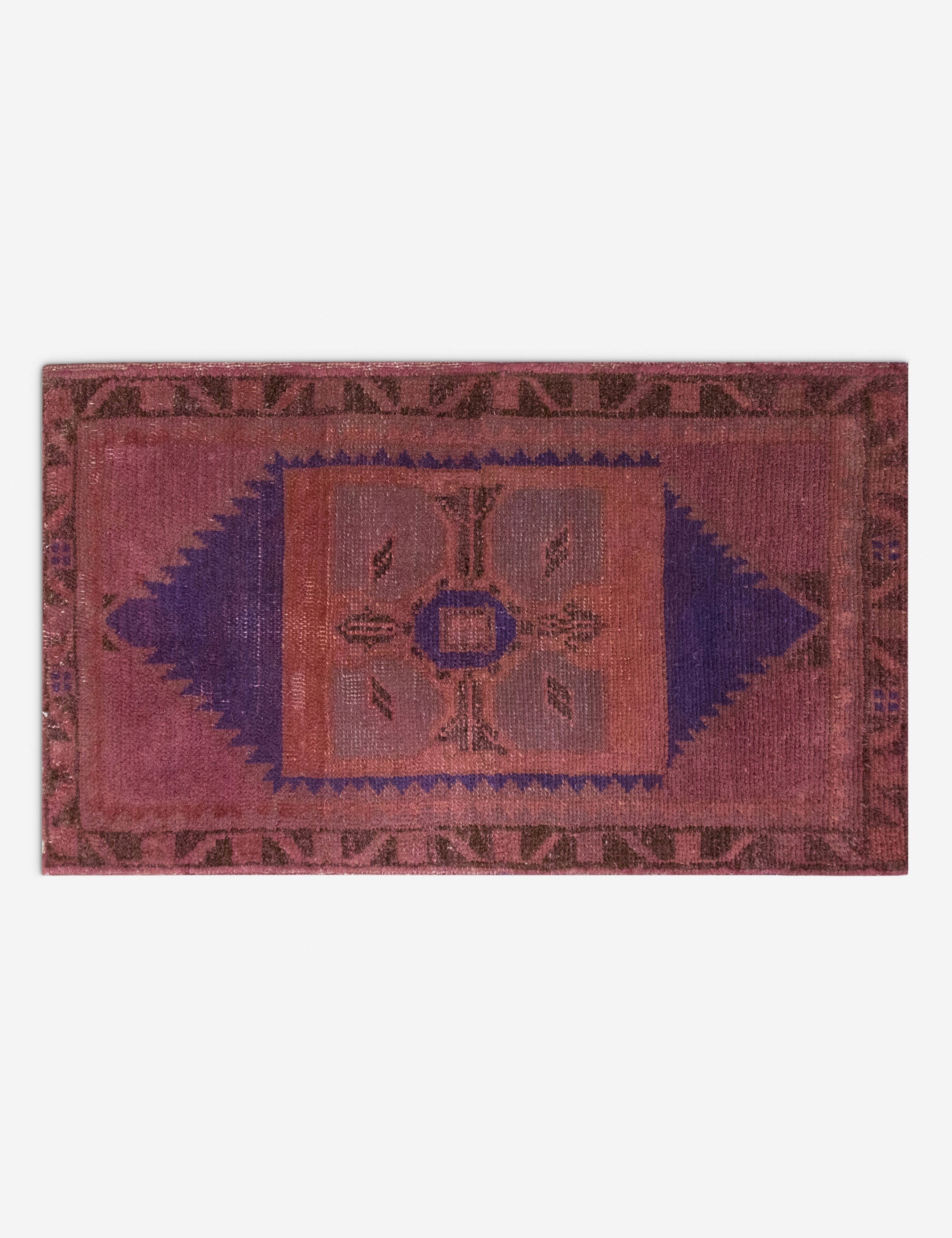 Lulu and Georgia Vintage Turkish Hand-Knotted Wool Mini Rug No. 337, 1'5" x 2'4"