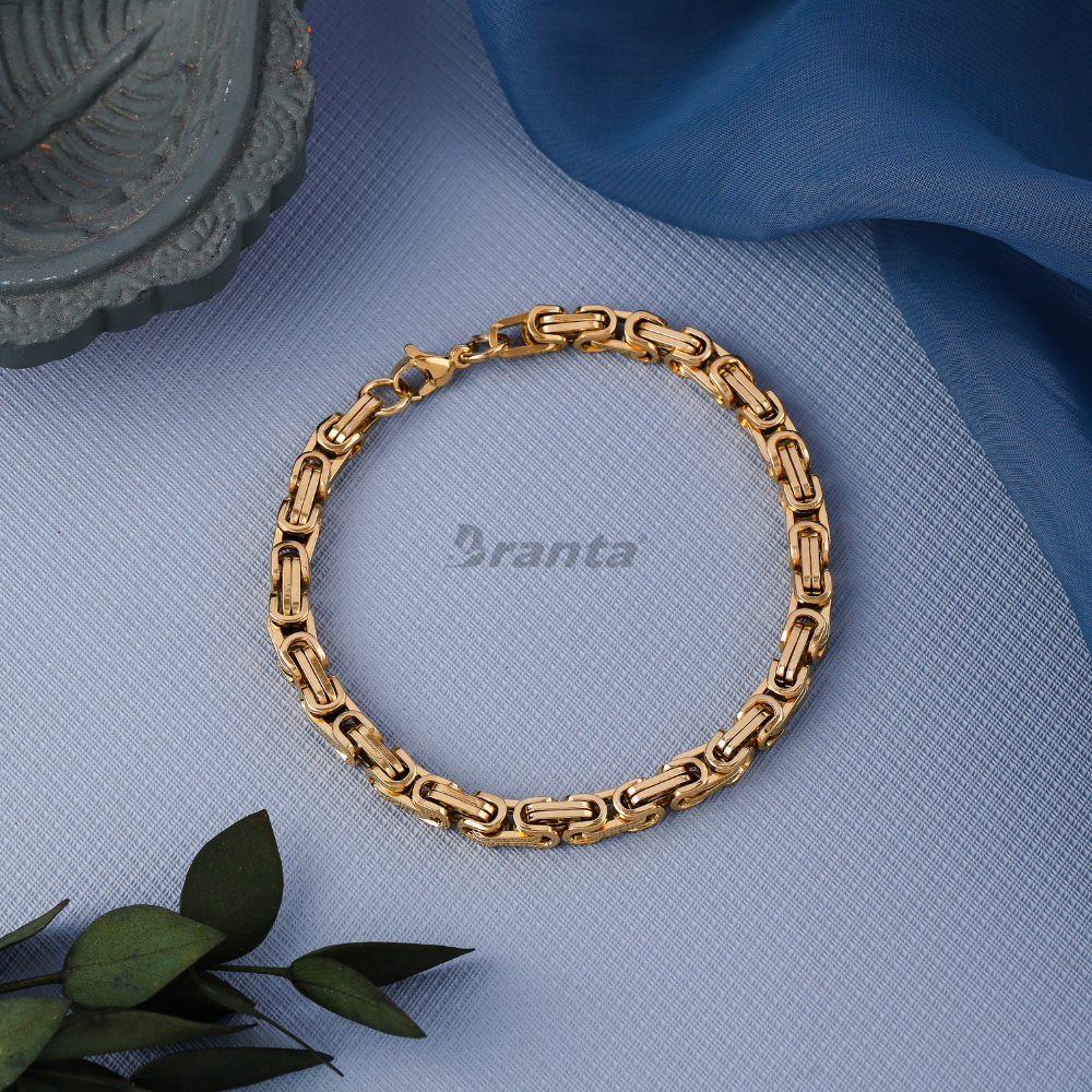 brantashop French Gold Plated Bracelet for Men (8 Inch) - view 2