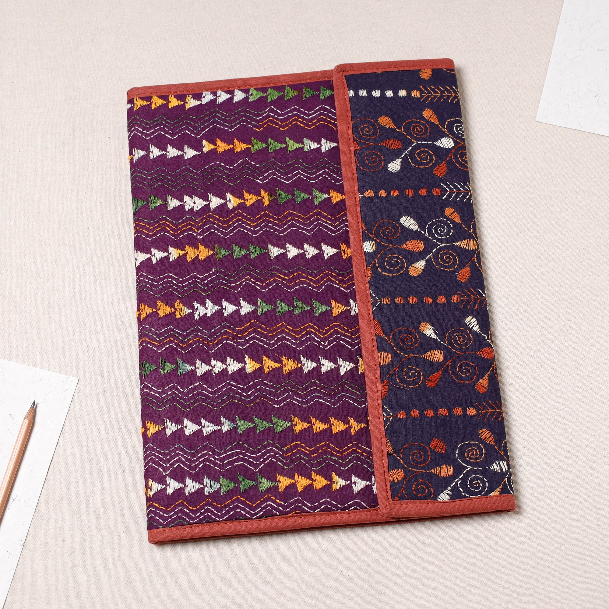 ASALKAAR Bengal Kantha Work Handcrafted File Folder