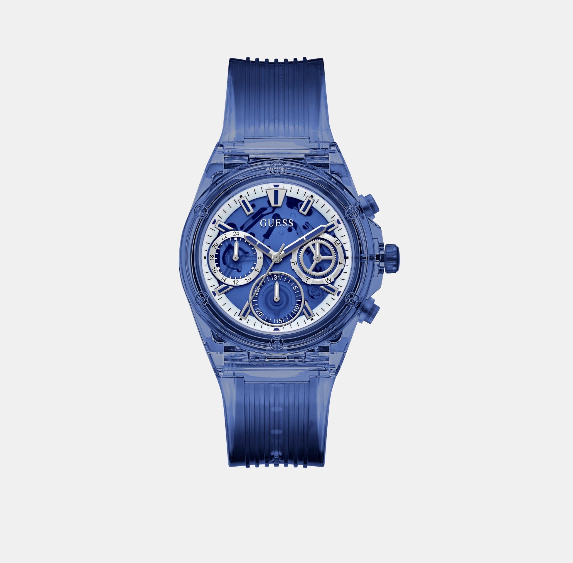 Guess Eco-Friendly Women Quartz Blue Dial Analog Polyester Watch GW0438L3