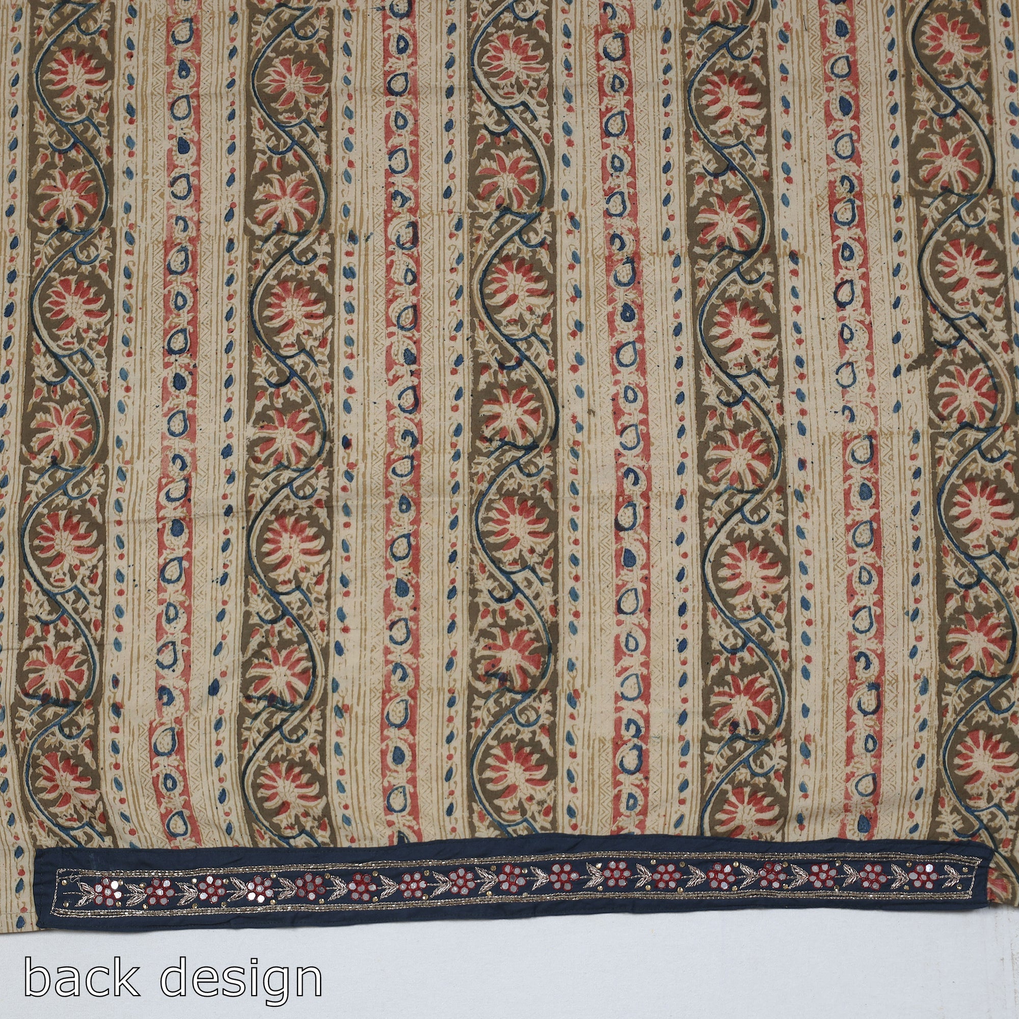 NOORI BAZAR Beige - Zardozi Hand Embroidered Kalamkari Cotton Blouse Piece - view 4