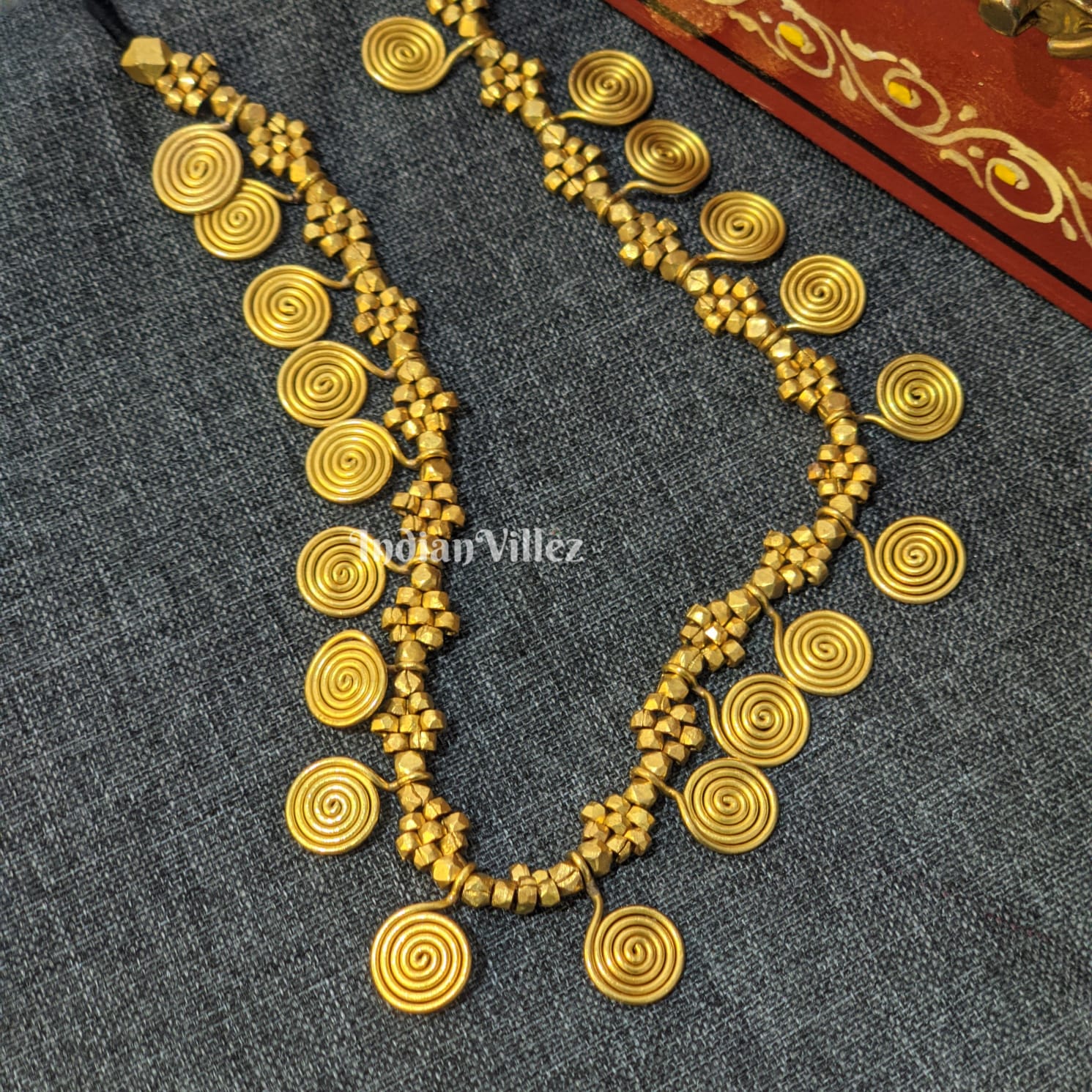 IndianVillèz Handmade Tribal Dhokra Necklace