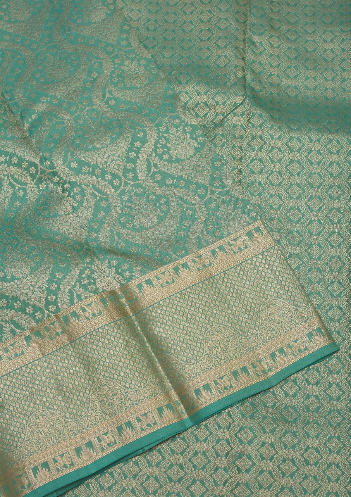 Koskii Pista Green Zariwork Pure Silk Saree – Women's - view 4