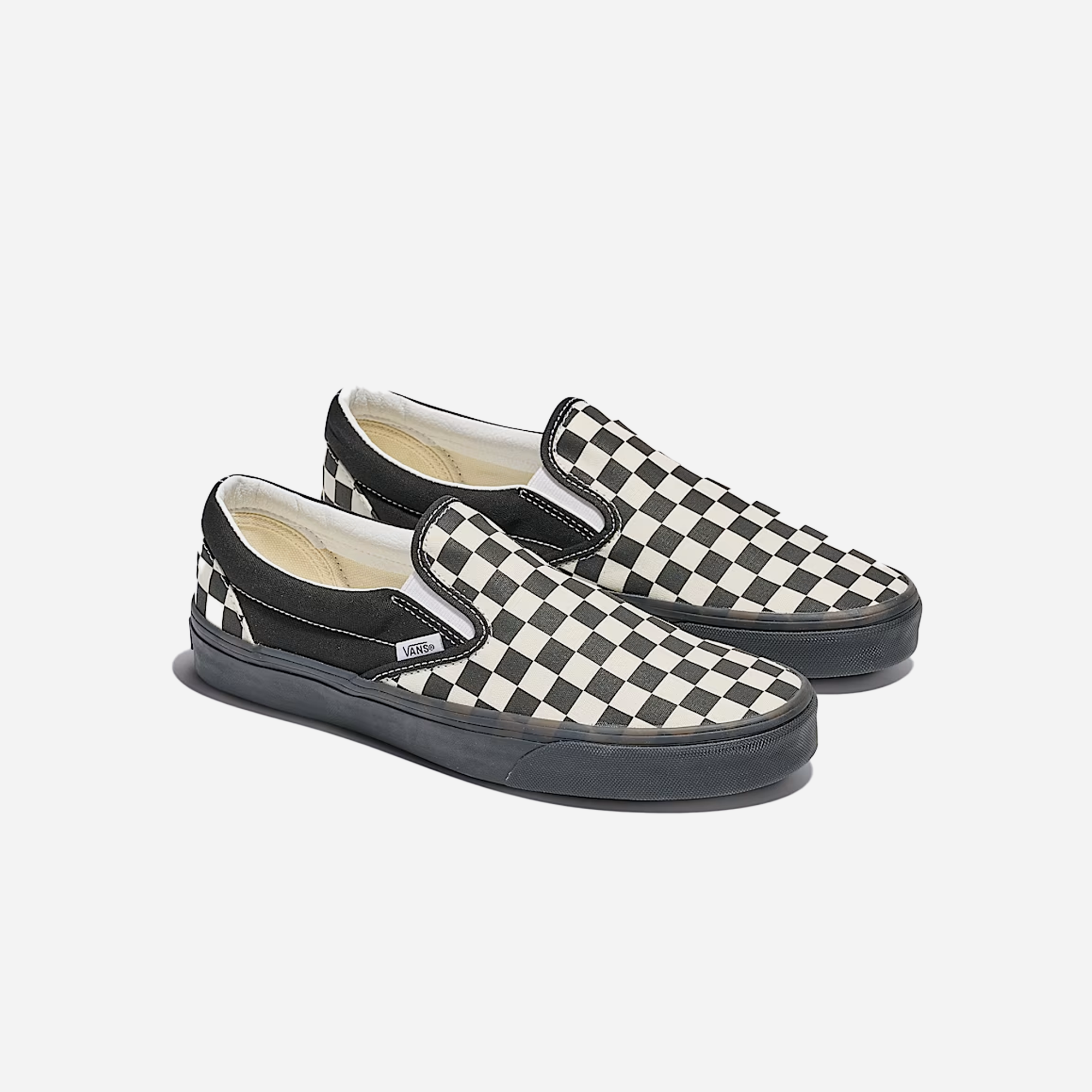Vans Classic Slip-On Checkerboard Shoe Black / White - view 2