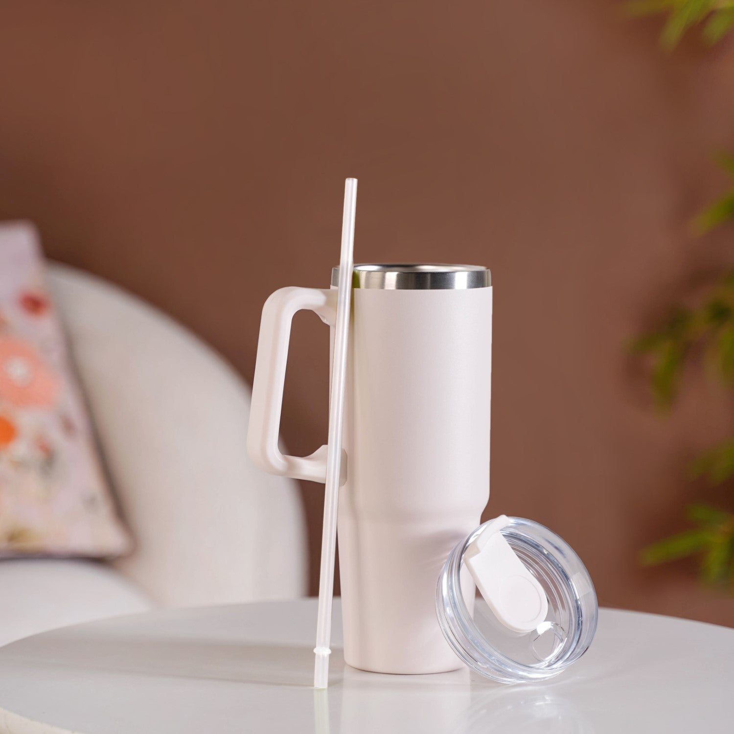 Nestasia Glacio Double Wall Insulated Trending Sipper Water Bottle Moonbeam White 850ml - view 9