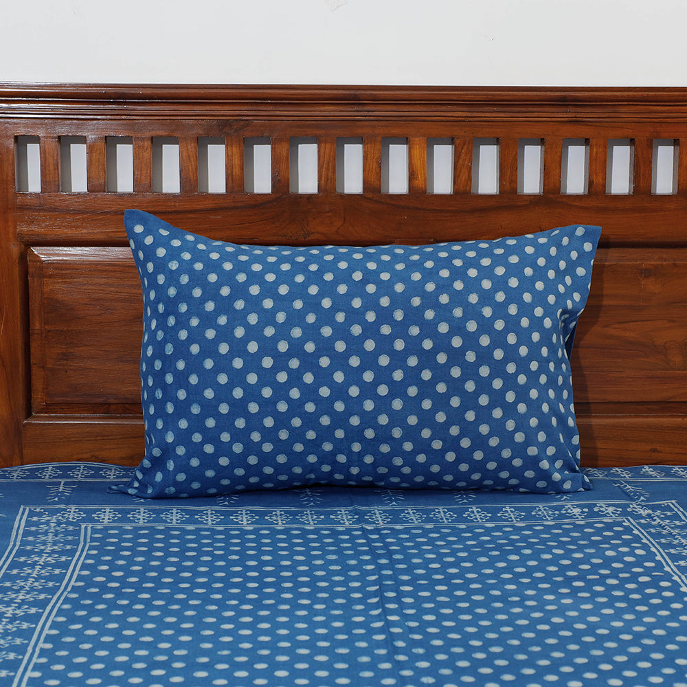 AHA VASTRA HANDLOOM Blue - Akola Block Printing Jhiri Pure Handloom Cotton Single Bed Cover (94 x 59 in) - view 2