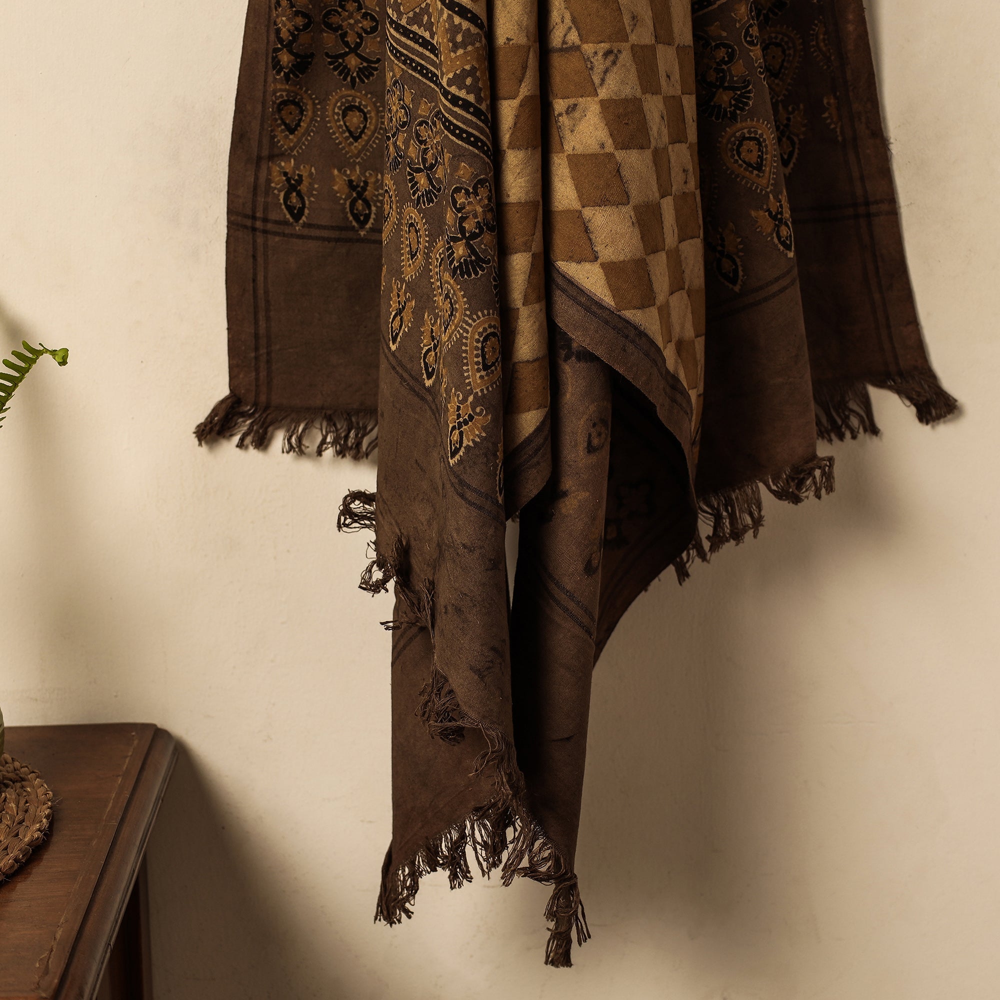 KACHCHH JI CHHAAP Brown - Block Print Cotton Ajrakh Handloom Towel - view 2