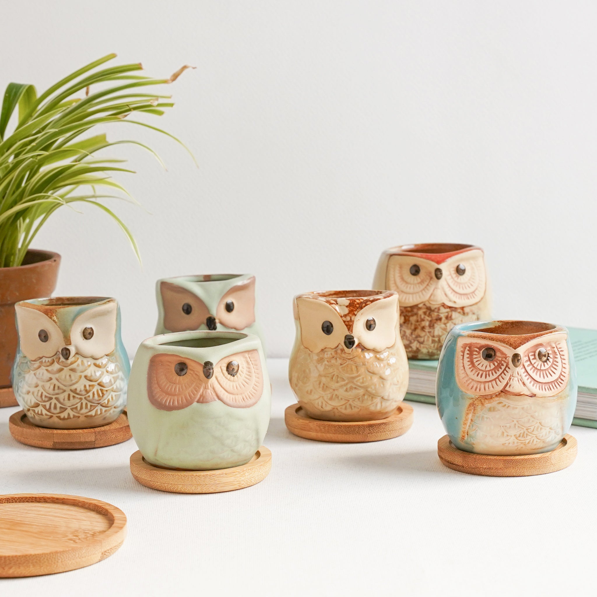 Nestasia Owl Planters Set of 6