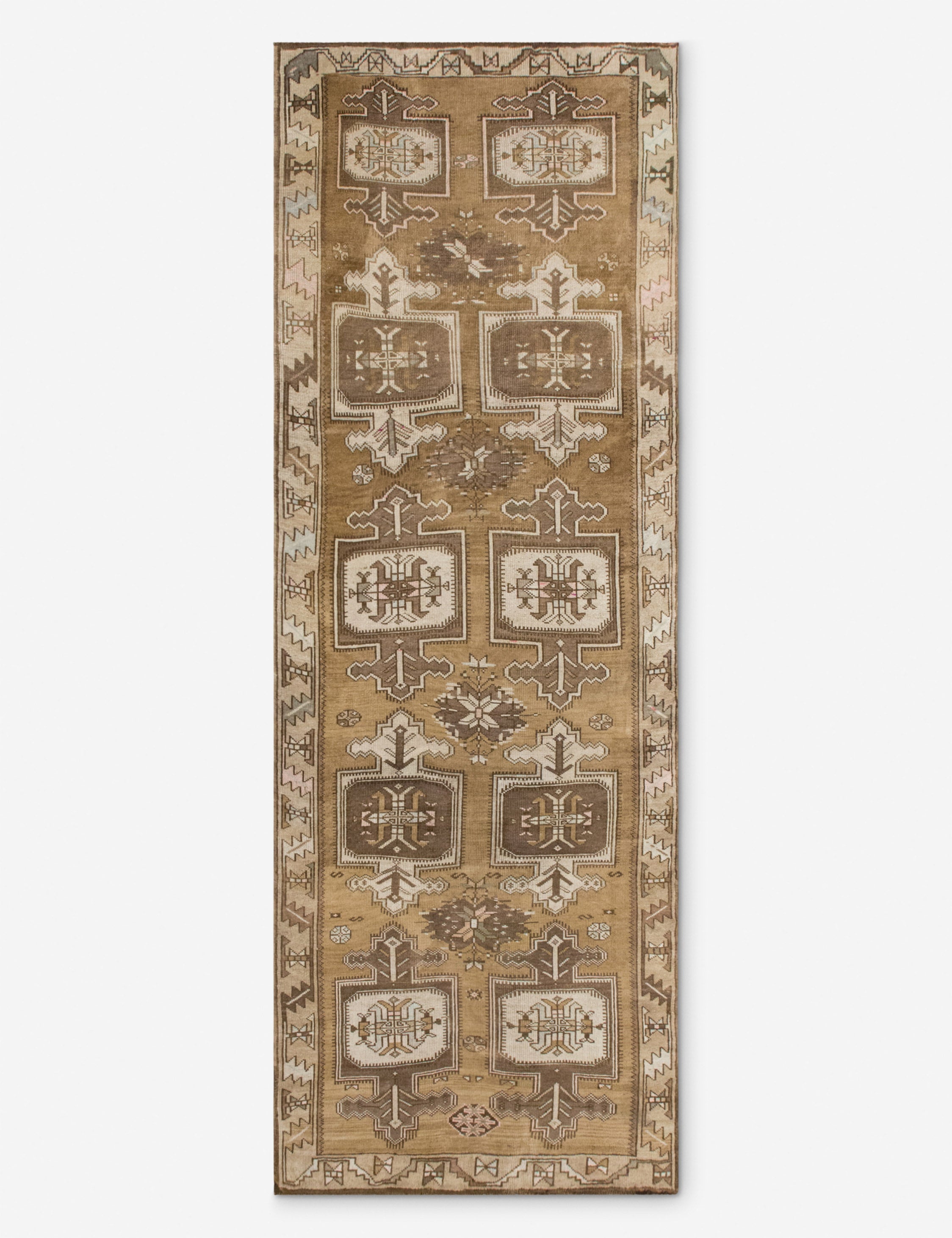 Lulu and Georgia Vintage Turkish Hand-Knotted Wool Runner Rug No. 303, 4'7" x 12'7"