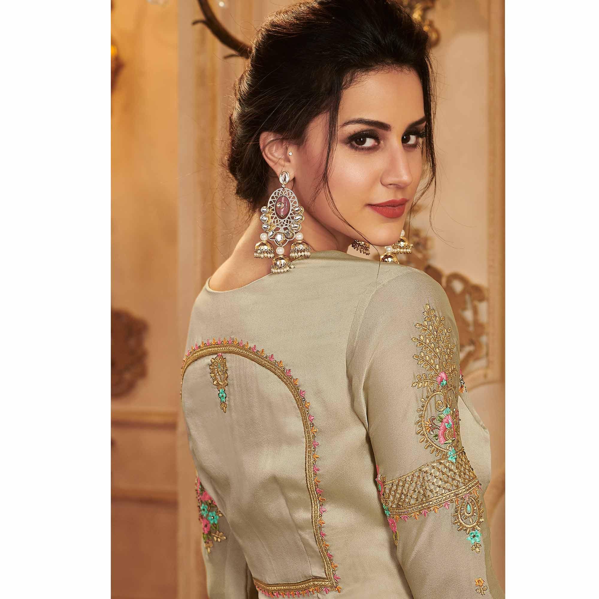 Peachmode Seller Chiku Partywear Embroidered Georgette Anarkali Suit - view 4