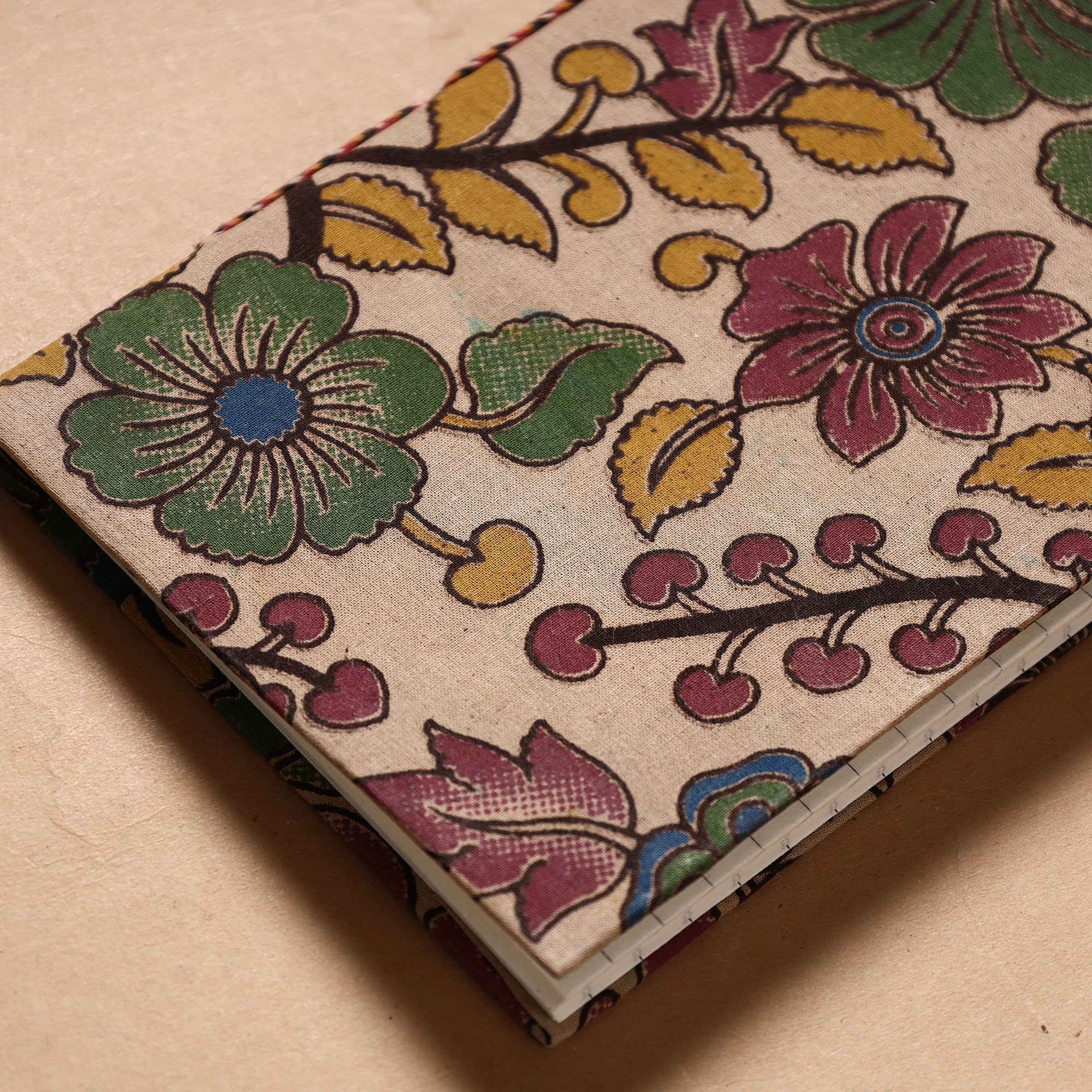 BINDAAS UNLIMITED Beige - Kalamkari Fabric Cover Handmade Paper Notebook (7 x 5 in) - view 2