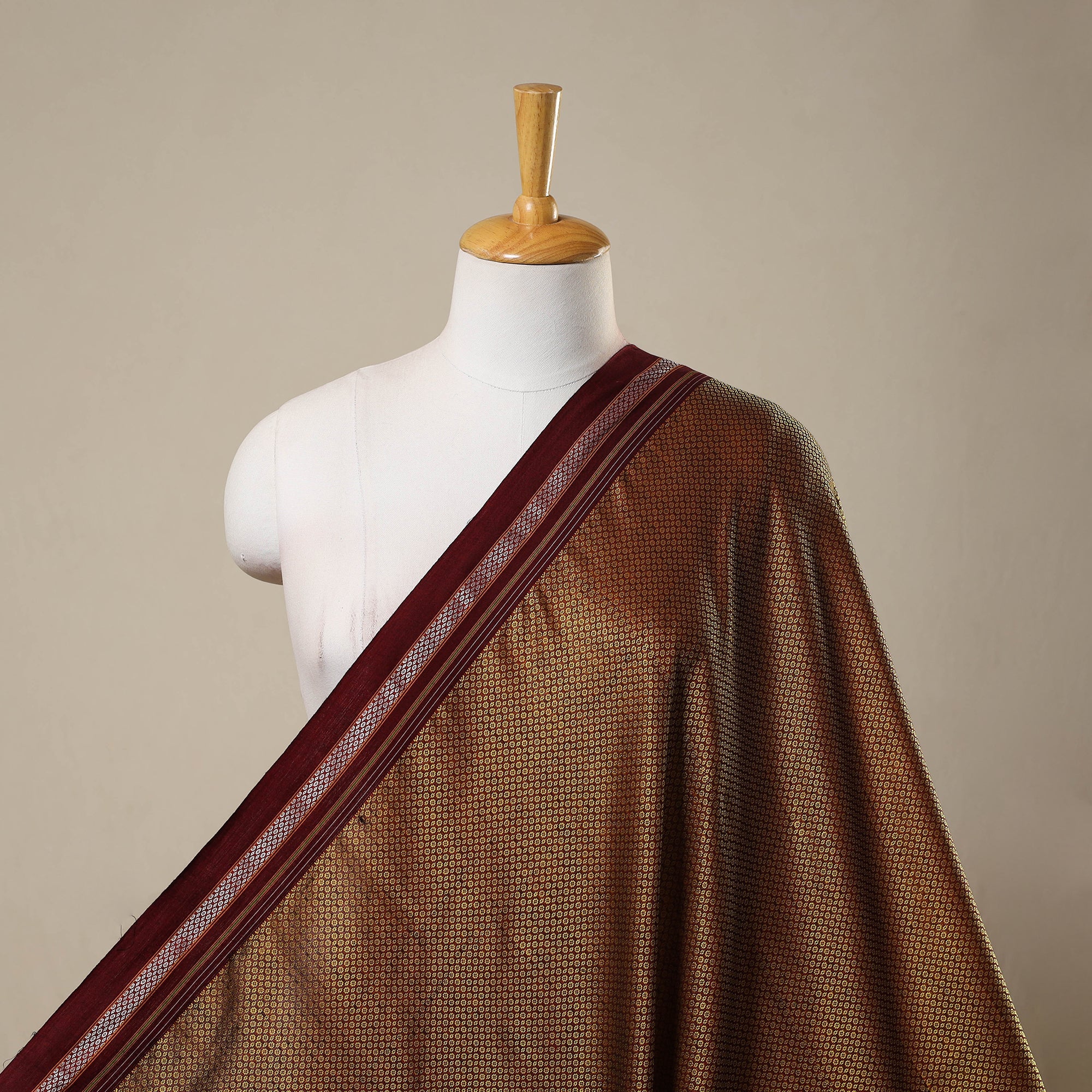 SOUTH KARGHA Brown - Karnataka Weave Cotton Khun Fabric 31