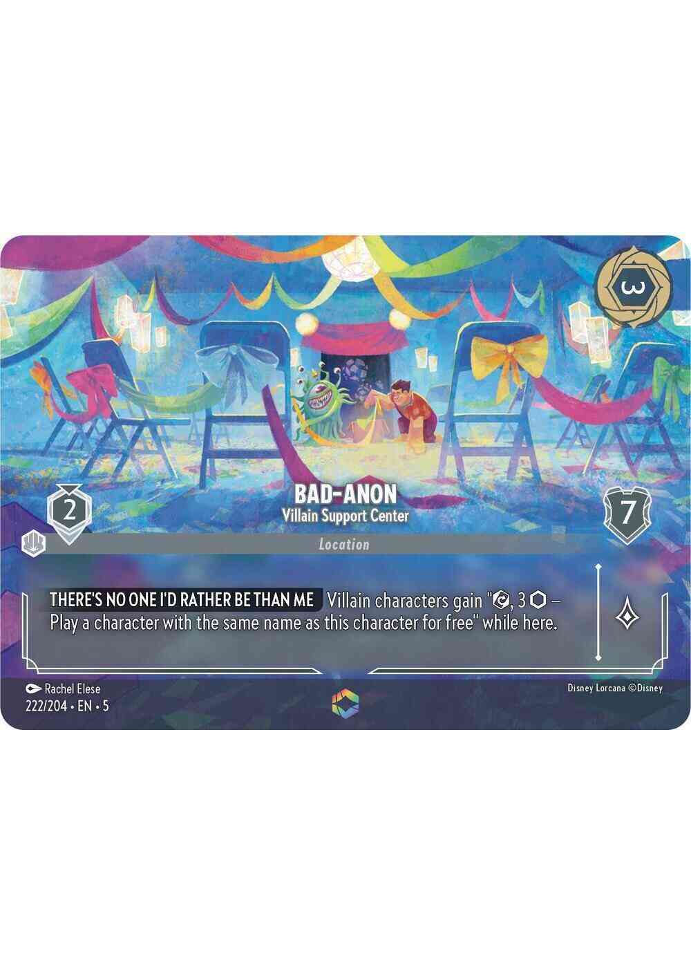 Lorcana Bad-Anon - Villain Support Center (Enchanted) - 222/204 [Shimmering Skies] [Holofoil]
