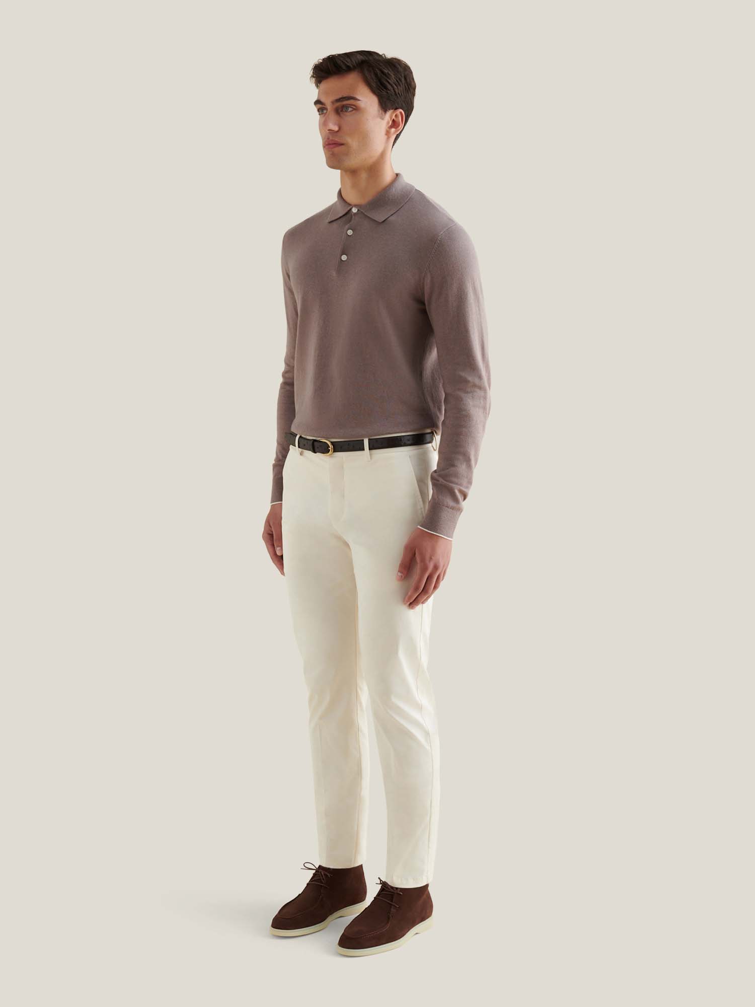 Peckham Rye Stretch Egret Cotton Trouser - view 6