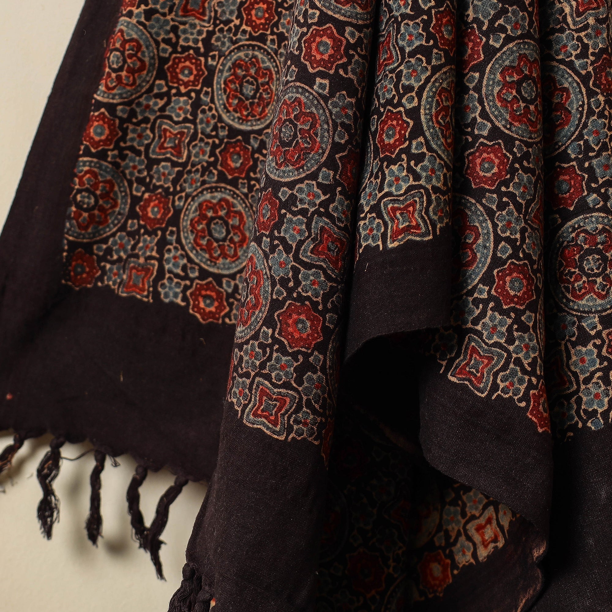 KACHCHH JI CHHAAP Black - Block Print Cotton Ajrakh Handloom Towel - view 3