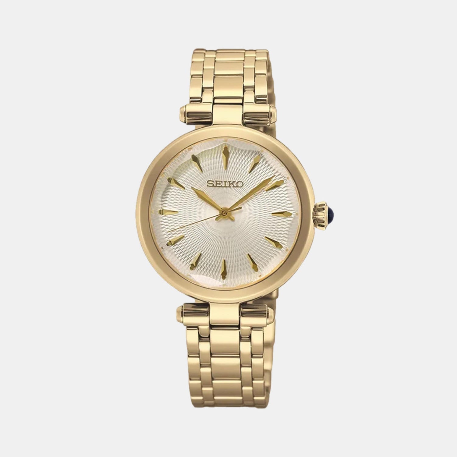 Seiko Dress Women Quartz Gold Dial Analog Stainless Steel Watch SRZ554P1