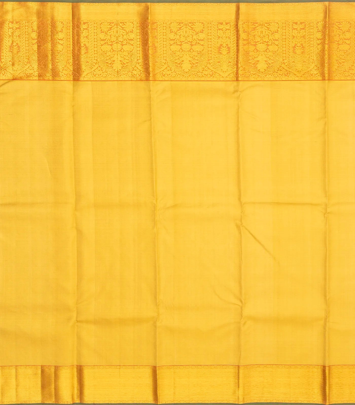 RmKV Gold Handloom Kanchipuram Silk Saree With Floral Jaal Motifs - view 4