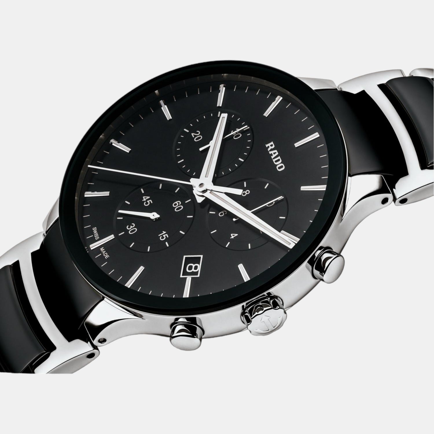 Rado Centrix Men Quartz Black Dial Chronograph Stainless Steel Watch R30130152 - view 2