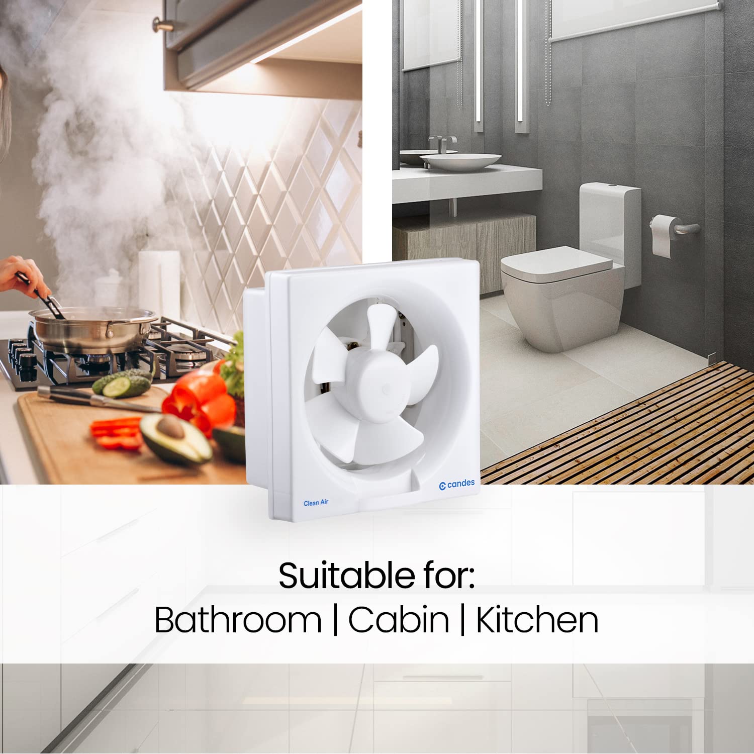 Candes Vento 250 MM (10 Inches) 100% CNC Winding 5 Blades Exhaust Fan - 1 Year Warranty (White) - view 5