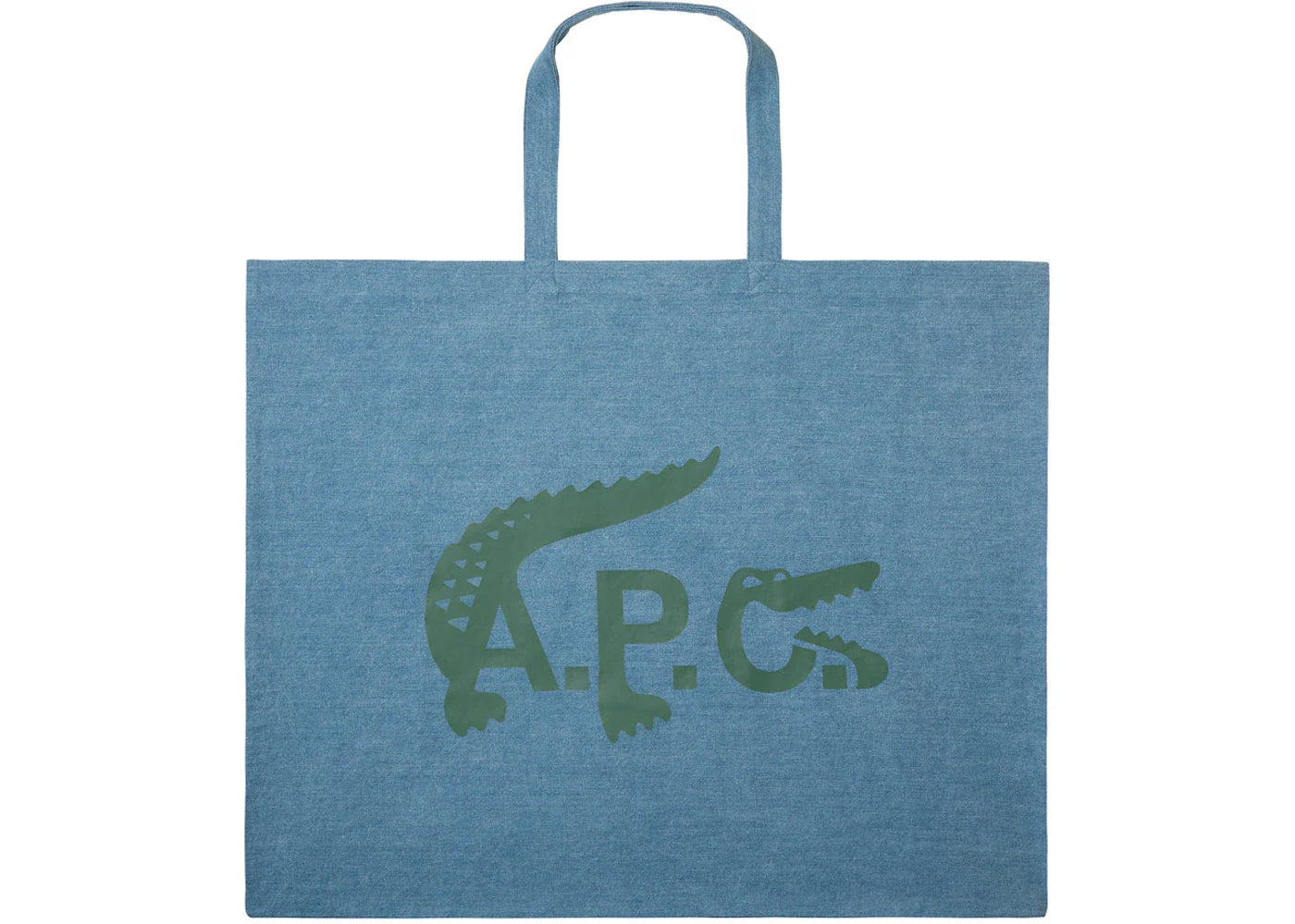 P c x – A.P.C. x Lacoste Denim XXL Shopping Bag Stonewashed Indigo
