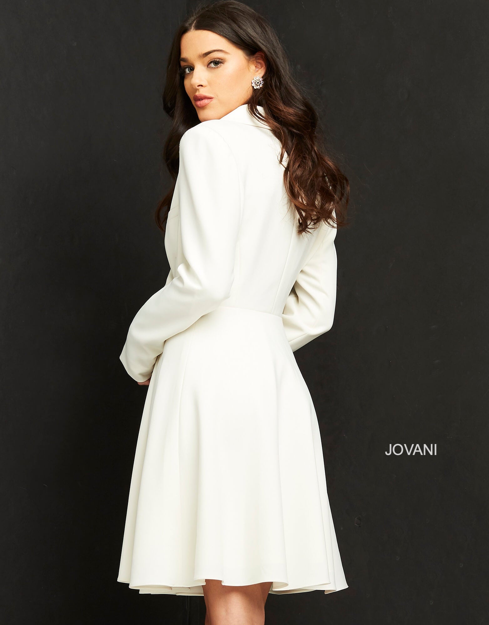 Long Sleeve Blazer Cocktail Dress by Jovani M04302 - view 2