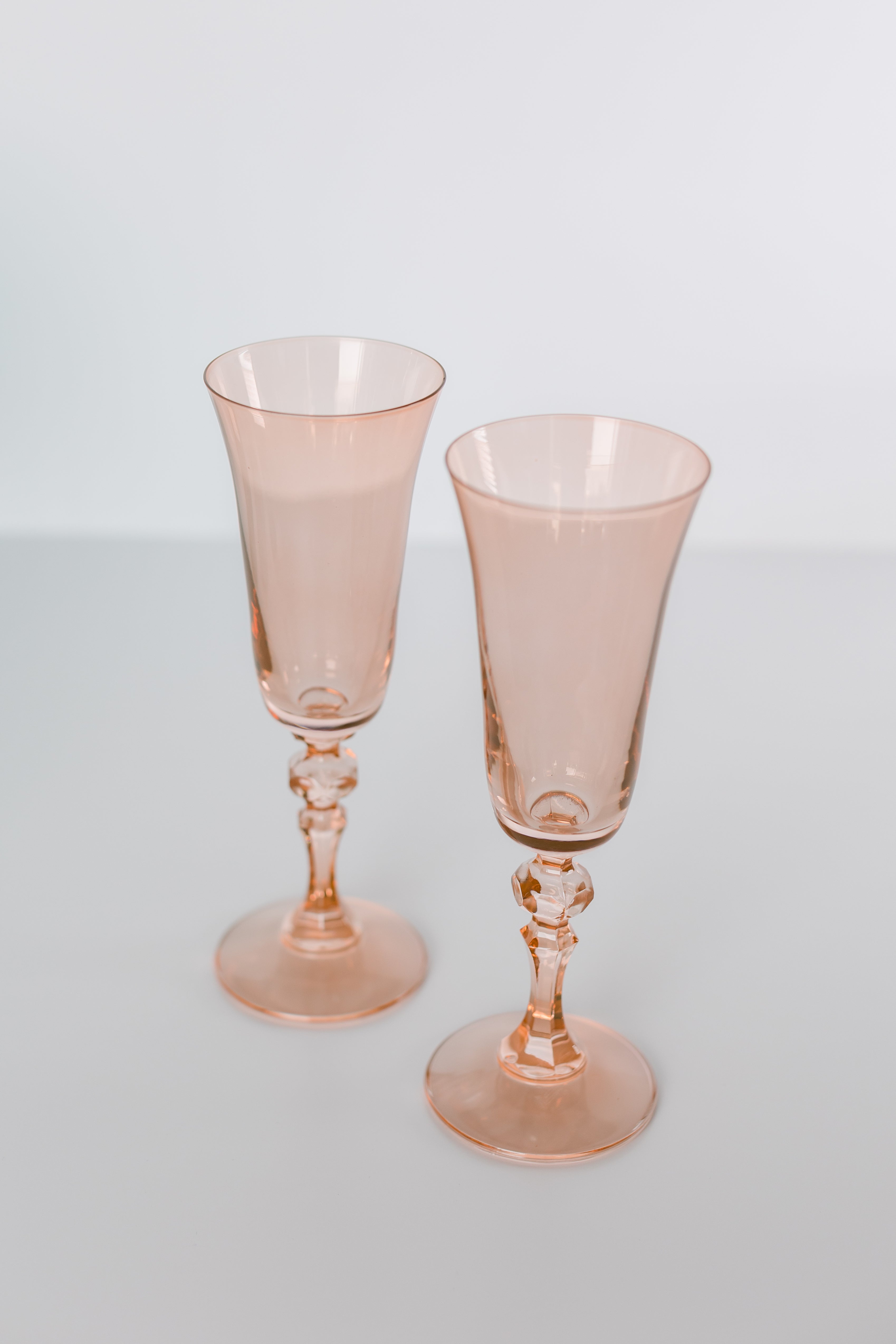 Estelle Colored Glass Estelle Colored Regal Flute - Set of 2 {Blush Pink} - view 2