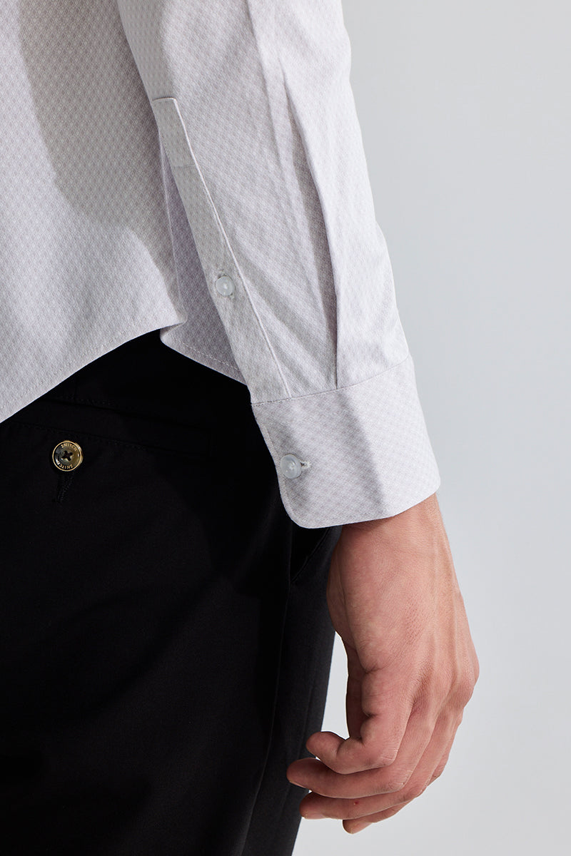 SNITCH EasyFlex Self Design Grey Shirt - view 4