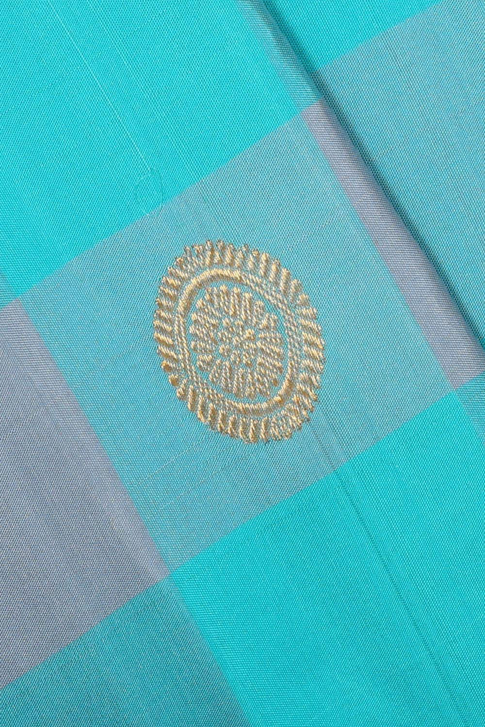 Kalanjali Gadwal Silk Sky Blue Saree – Women's - view 2