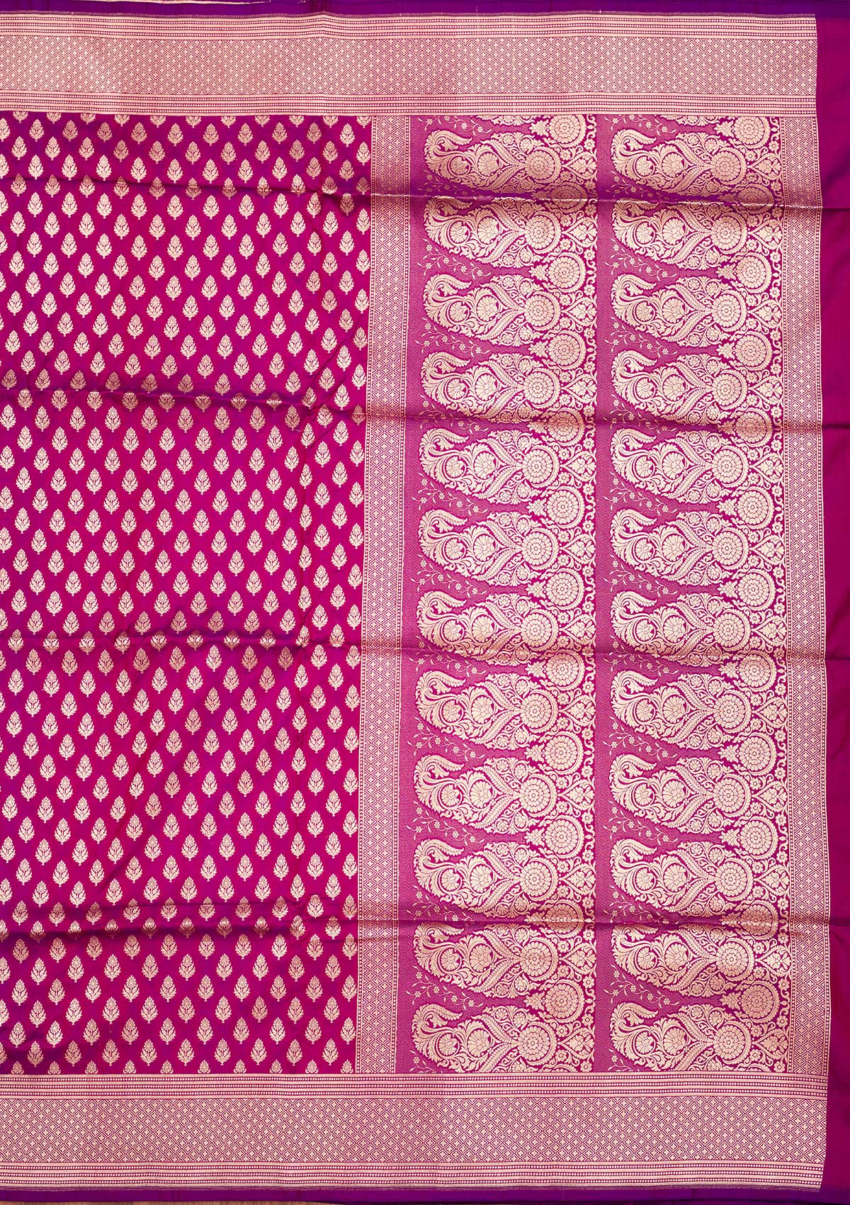 Koskii Magenta Pink Zariwork Pure Silk Saree – Women's - view 5