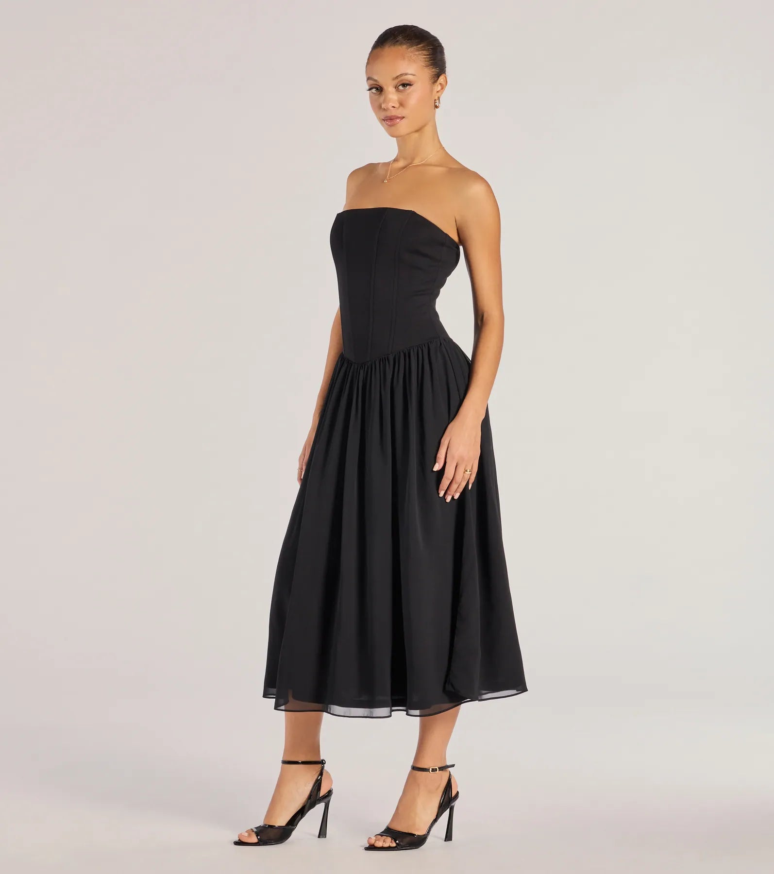 Windsor Stylish Moment Drop Waist A-Line Midi Dress