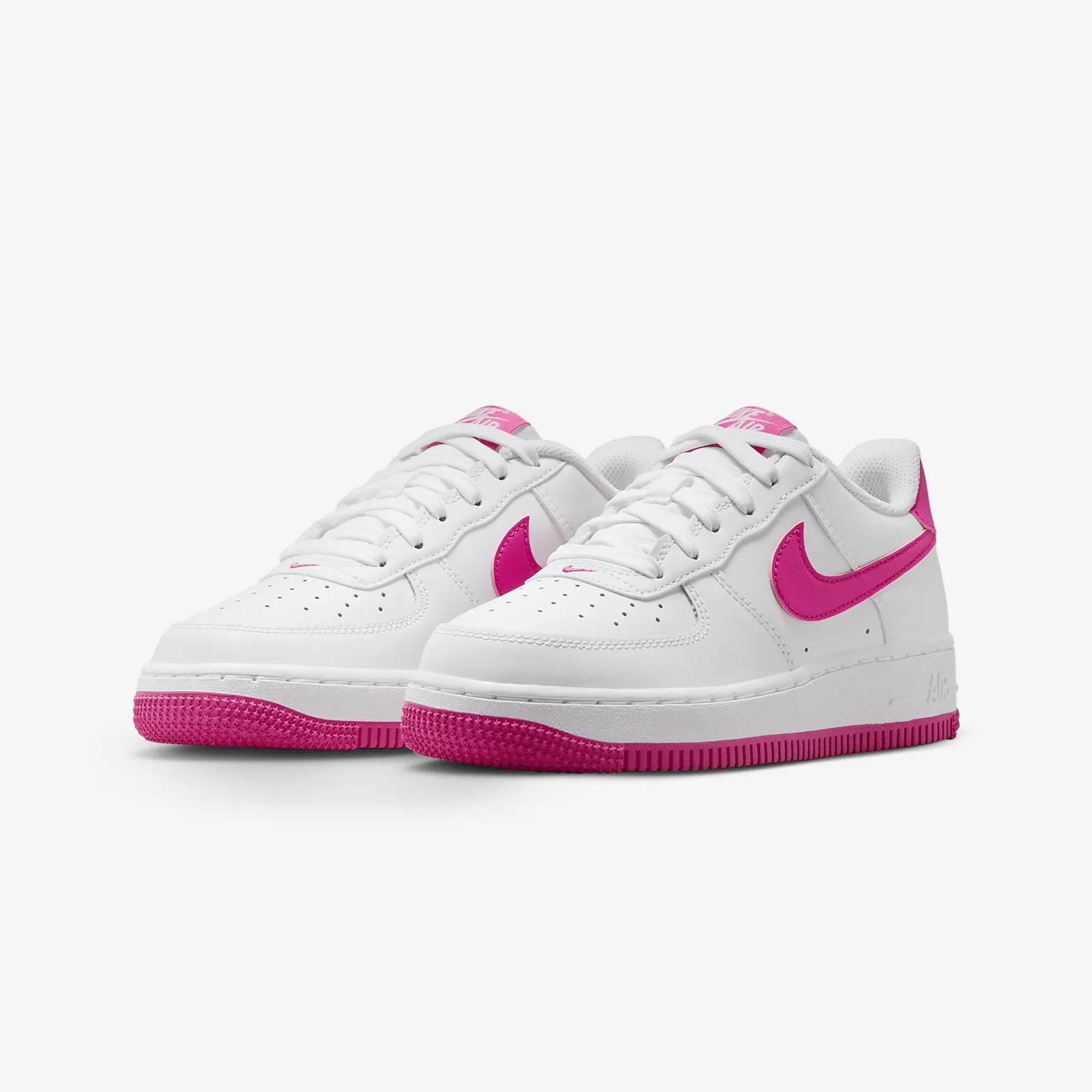 Nike | AIR FORCE 1 (GS) { WHITE/LASER FUCHSIA - view 2