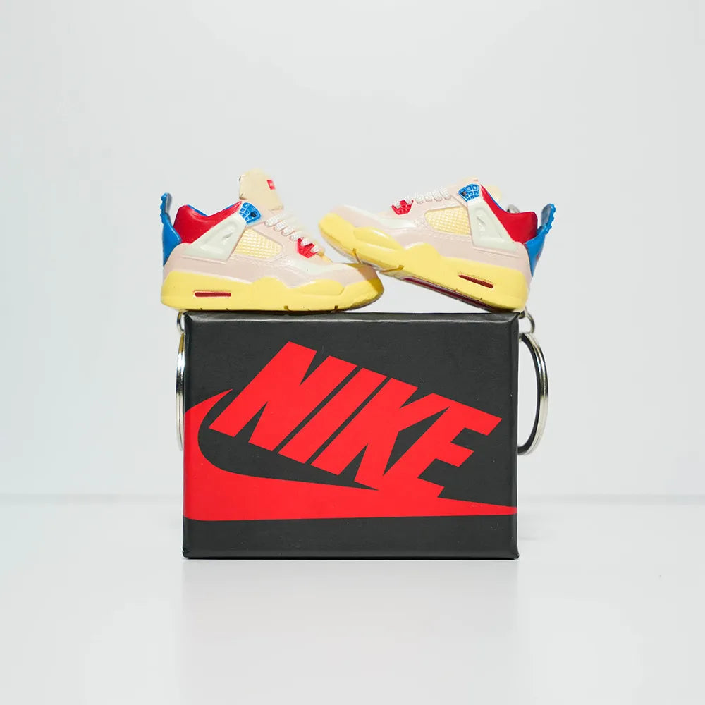 Kicks Machine 3D Sneaker Keychain With Box - AJ4 Union Guava Ice