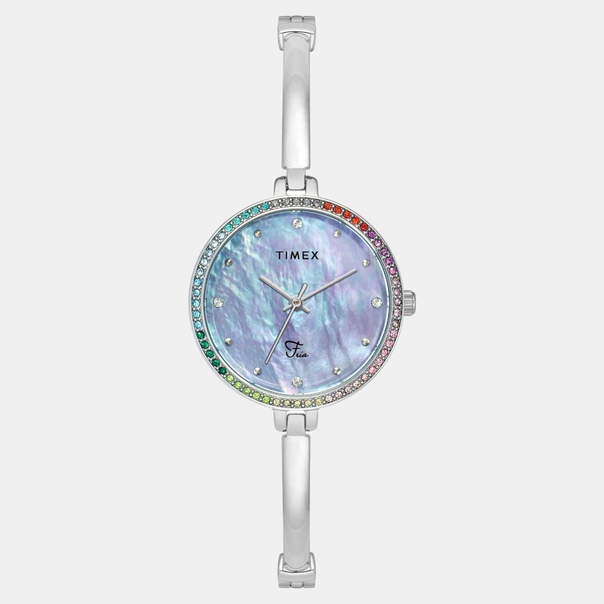 Timex Fria Women Quartz Mother Of Pearl Dial Analog Brass Watch TWEL18404