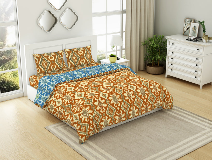 Spaces India Geometric Citrus - Yellow 100% Cotton Shell Bed In A Bag - Ikkat By Spaces - view 2