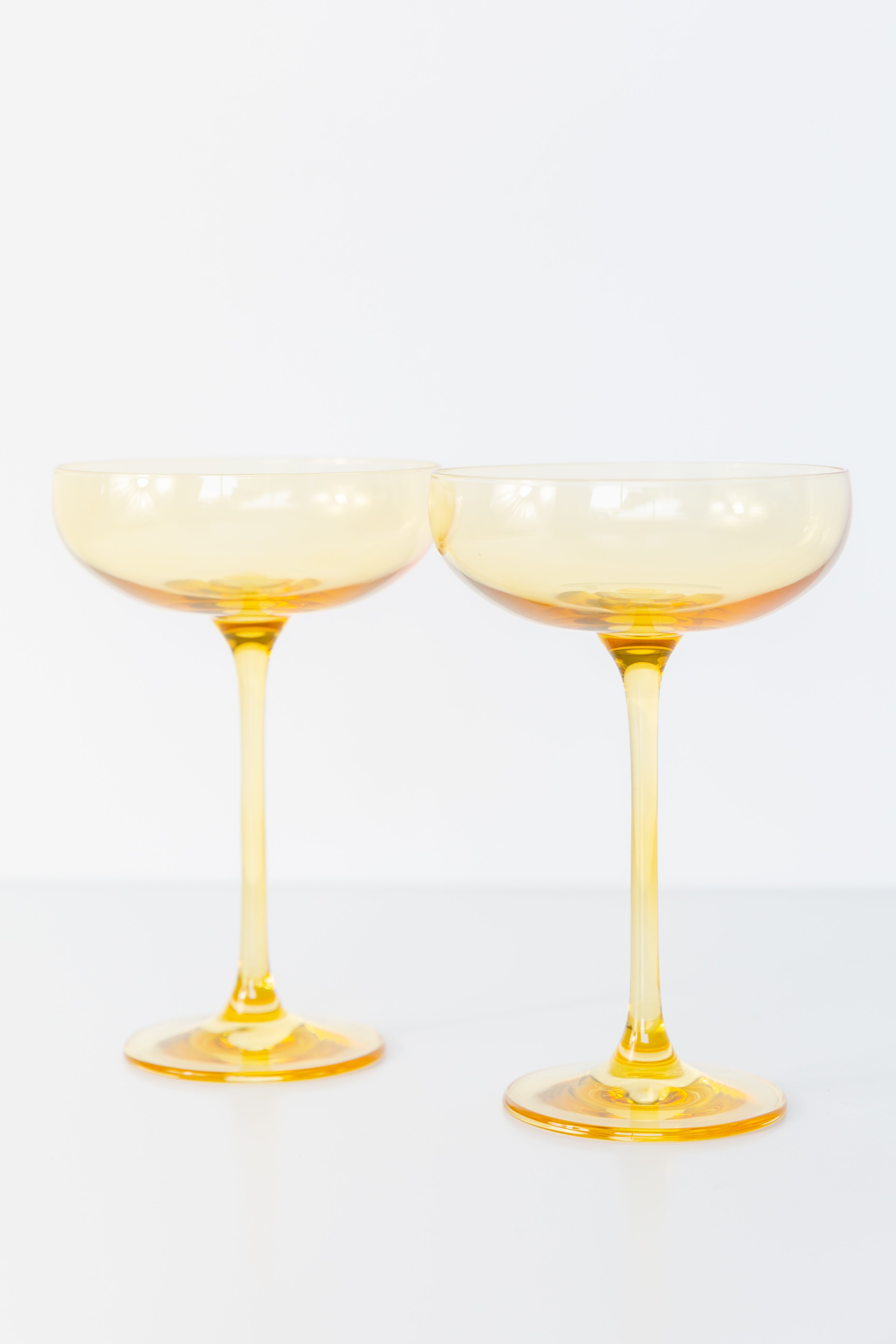 Estelle Colored Glass Estelle Colored Champagne Coupe Stemware - Set of 2 {Yellow}