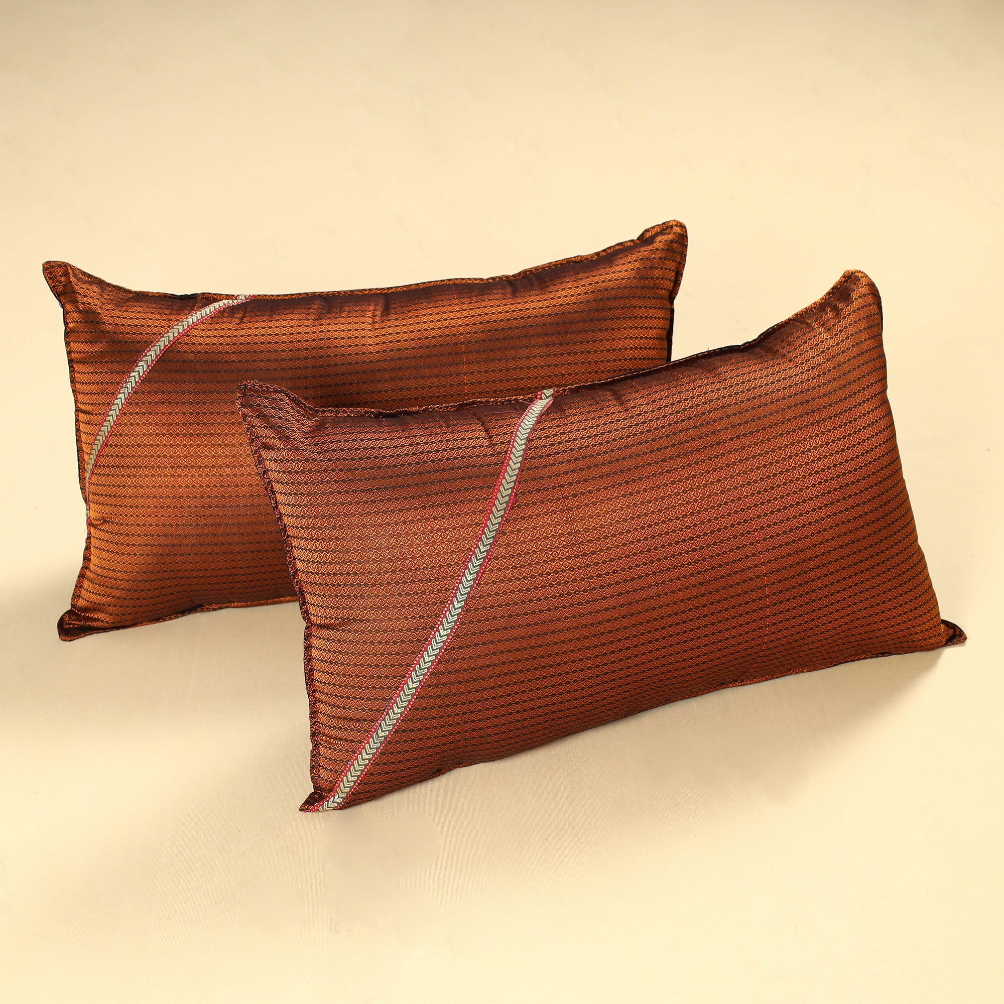 NOORI BAZAR Brown - Khun Weave Cotton Pillow Covers (Set of 2)