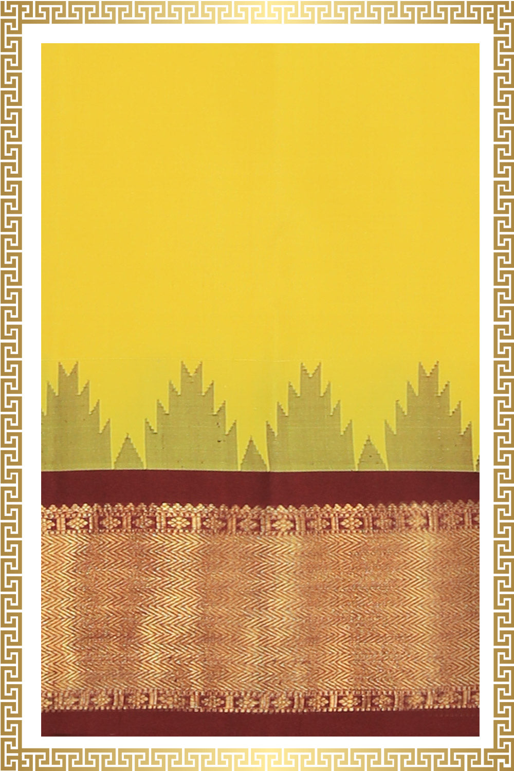 Kalanjali Kanchi Silk Yellow Dhoti With Kanduva (8 X 4)