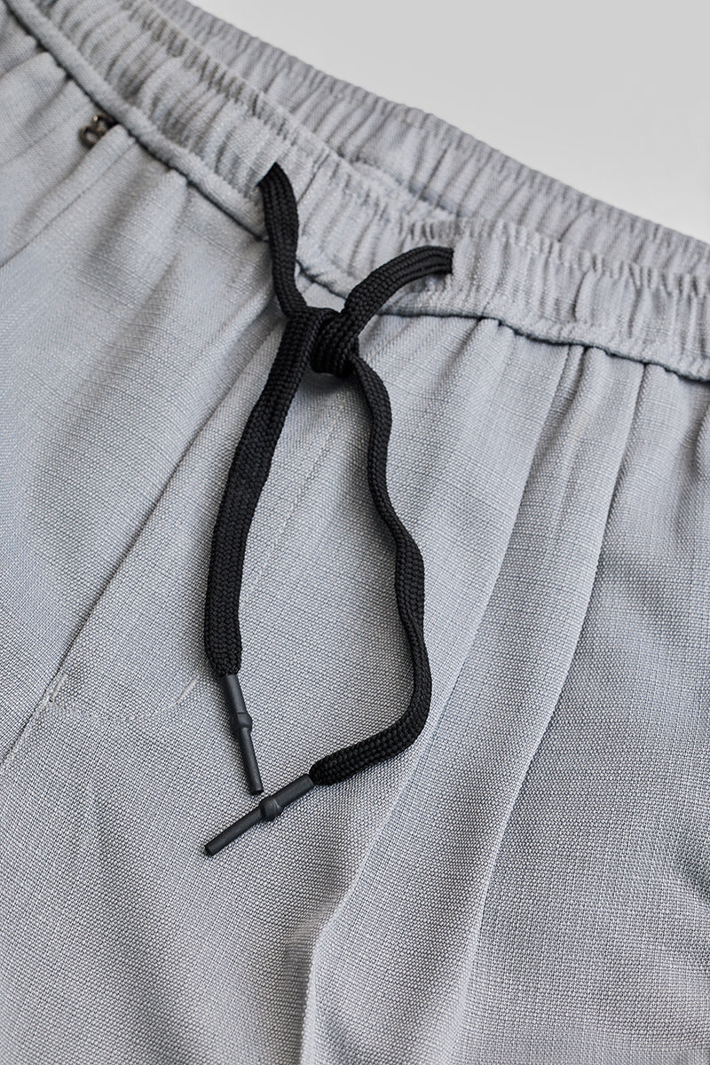 SNITCH Light Grey Textured Relaxed Fit Trousers - view 2