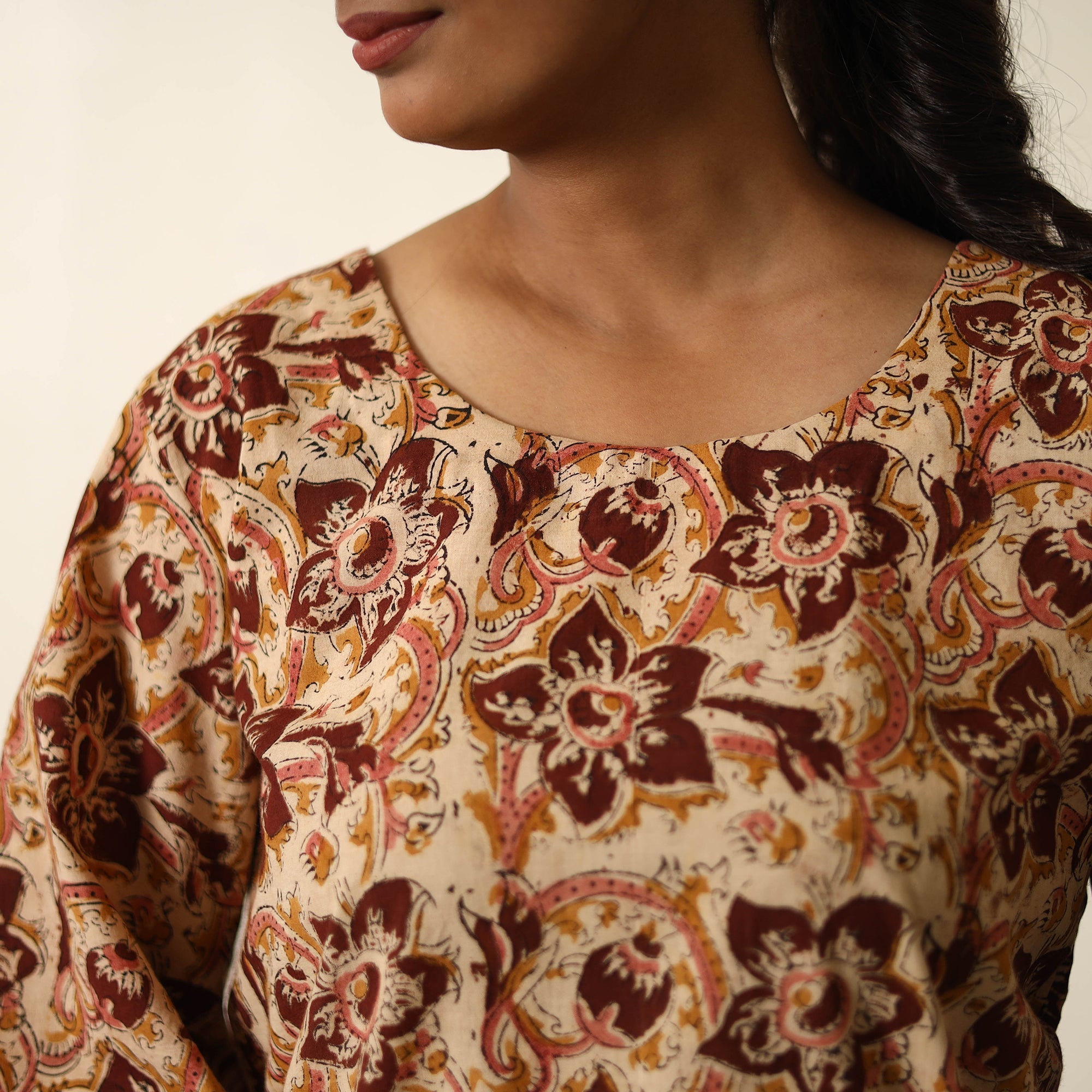 ITOKRI CASUALS Beige - Block Printed Cotton Kalamkari Co-ord Set 14 - view 3