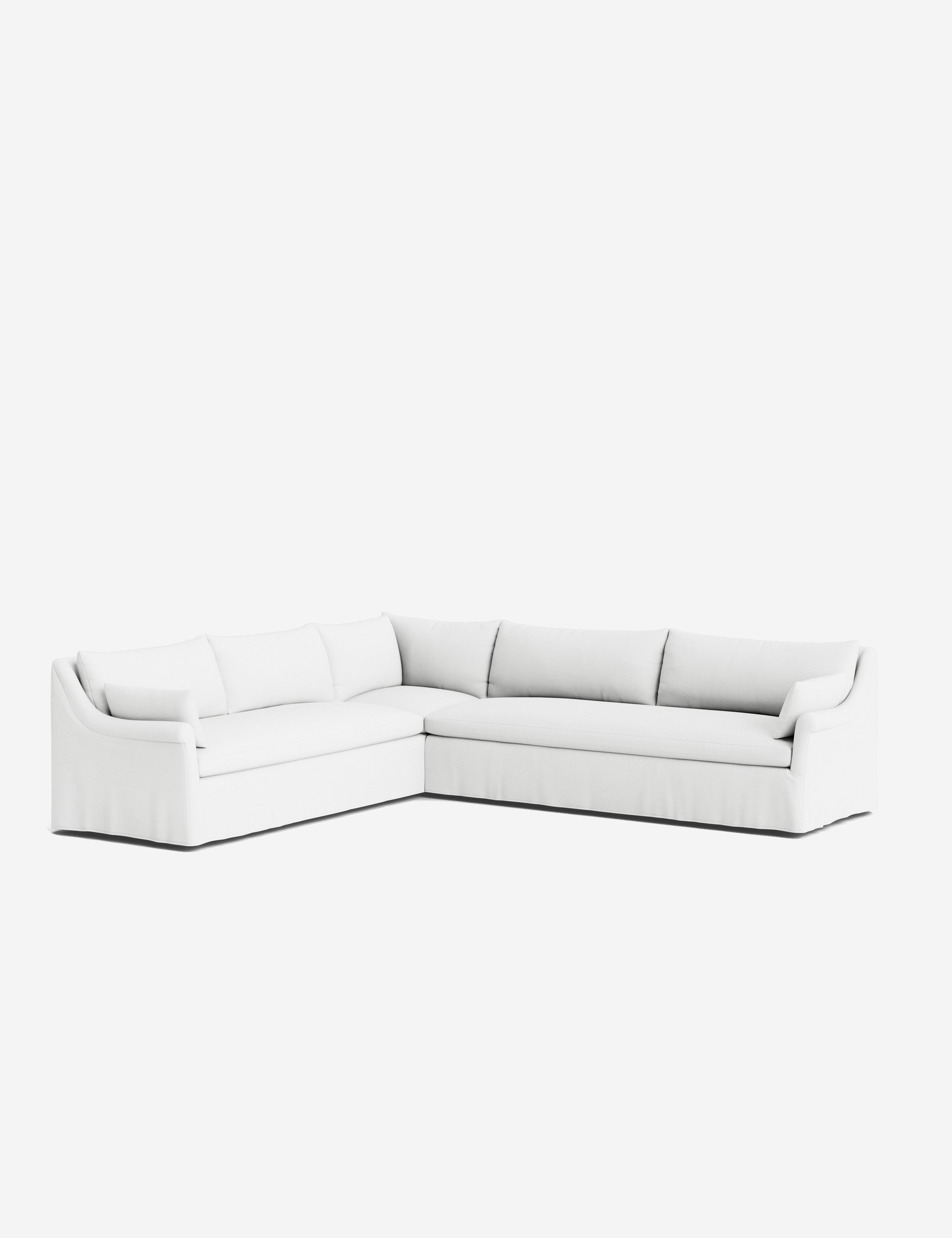 Lulu and Georgia Portola Rolled Arm Slipcover Corner Sectional Sofa - view 80