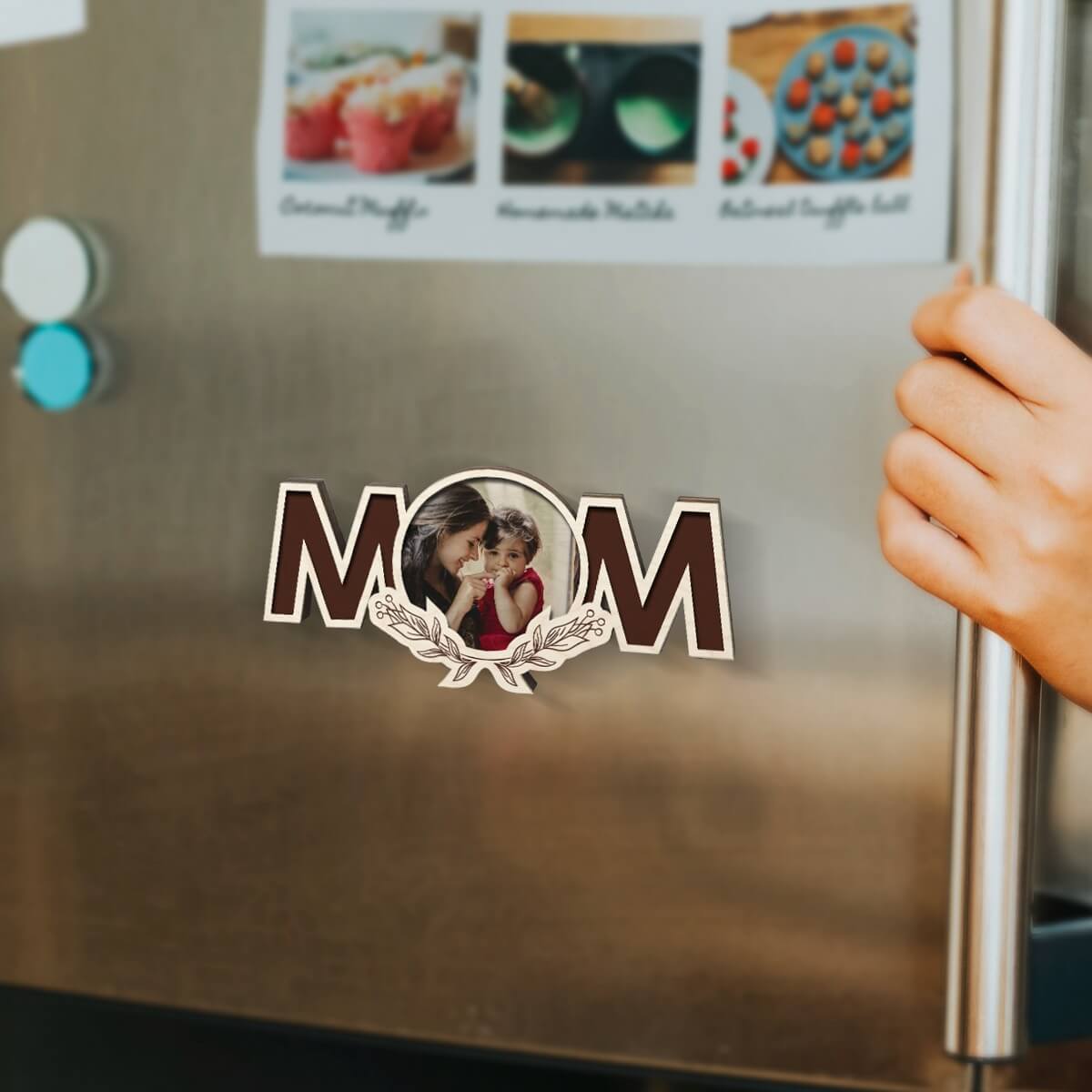 Chitra Chaya Personalized Mom Wooden Fridge Magnet - view 5