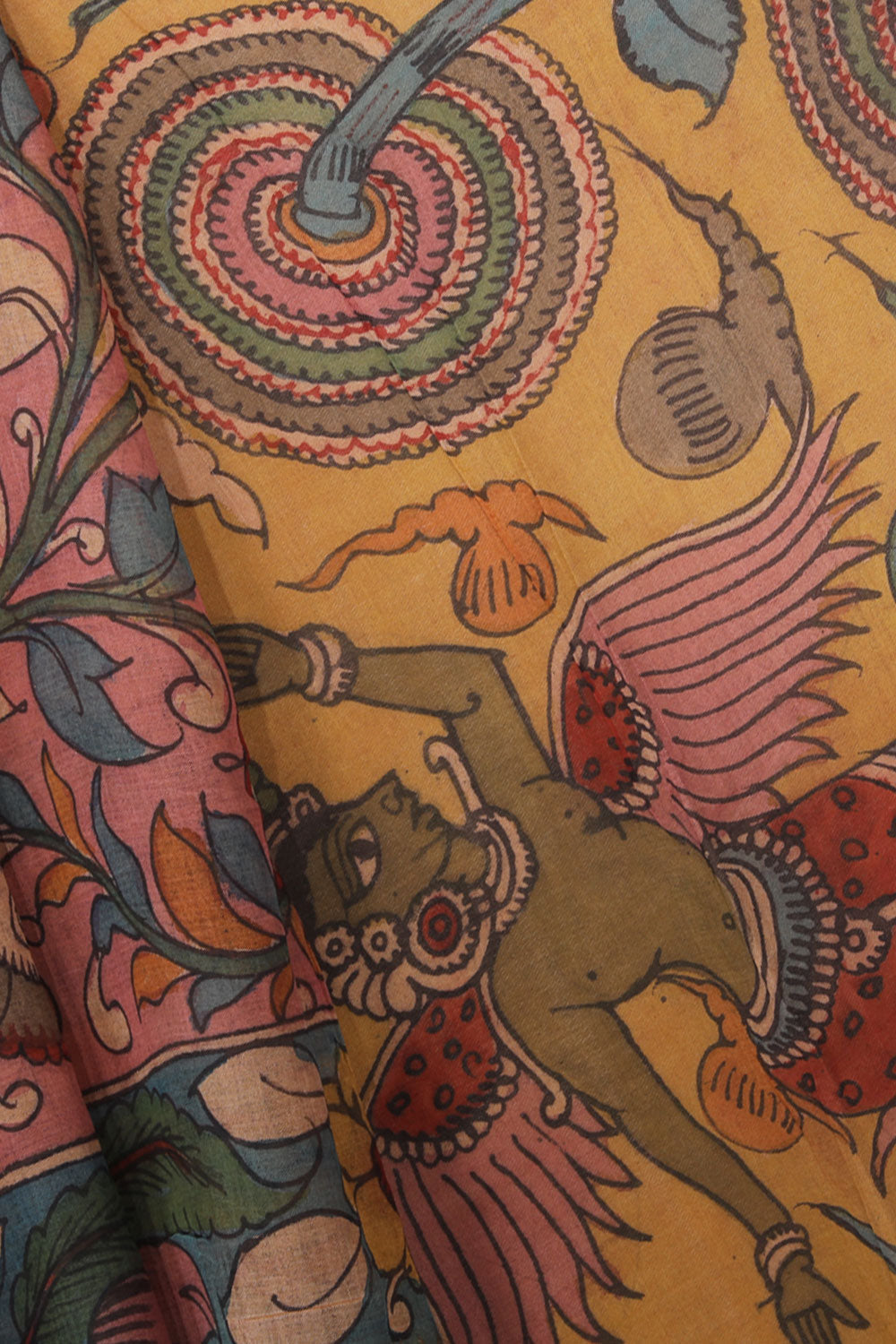 Kalanjali Kalamkari Painted Mangalagiri Saree - view 2