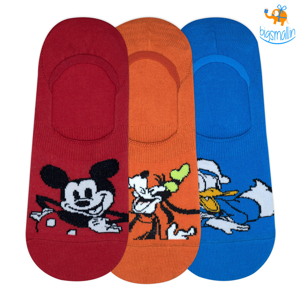 Balenzia Donald, Mickey & Goofy No Show Socks - Pack of 3