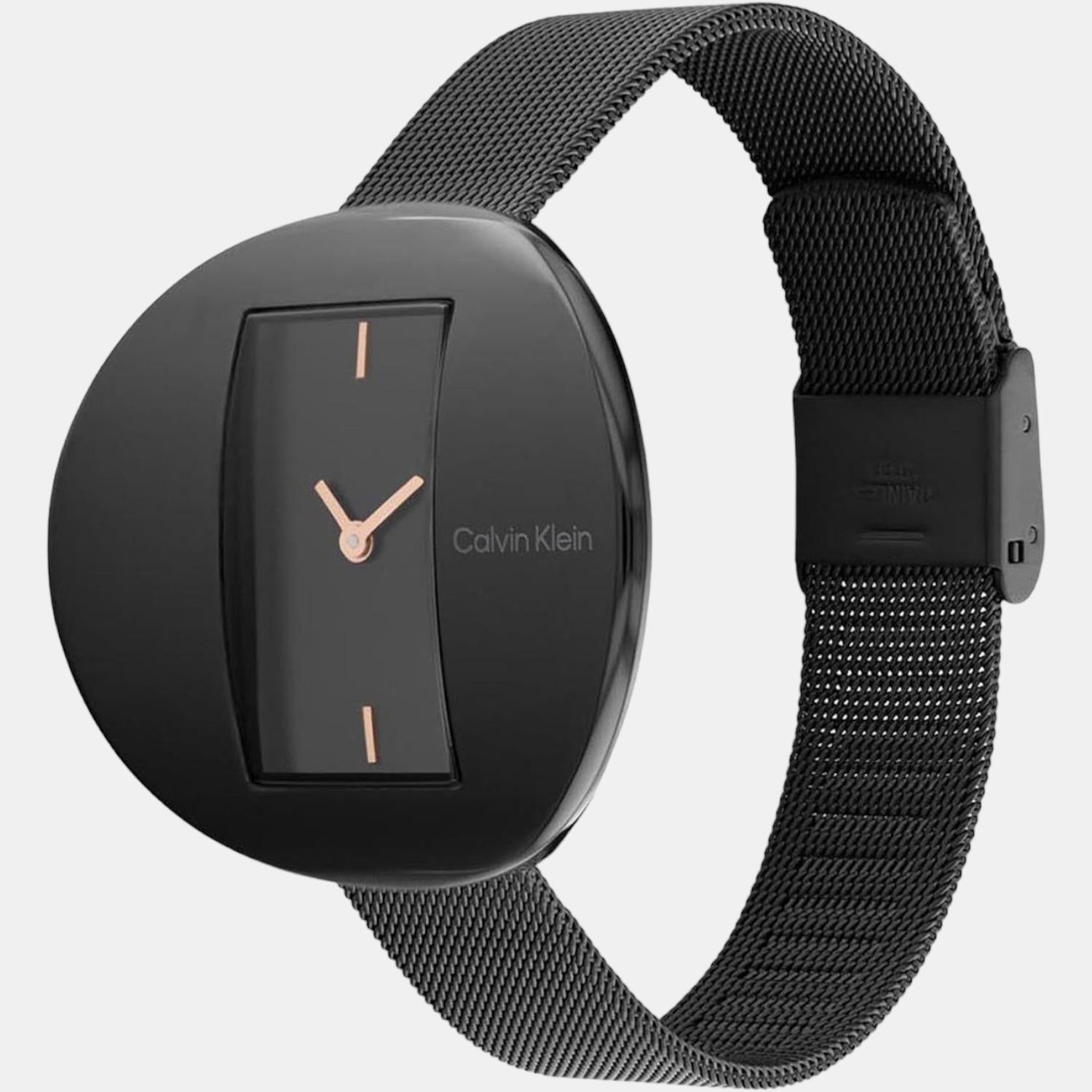 Calvin Klein Circular Women Quartz Black Dial Analog Stainless Steel Watch 25200018 - view 3